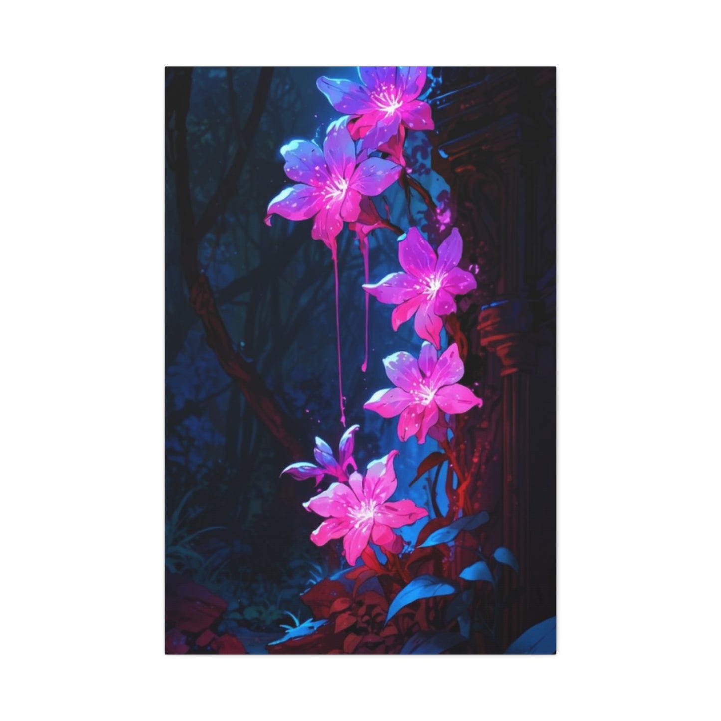 Pink Glowing Flower Wall Art & Canvas Prints