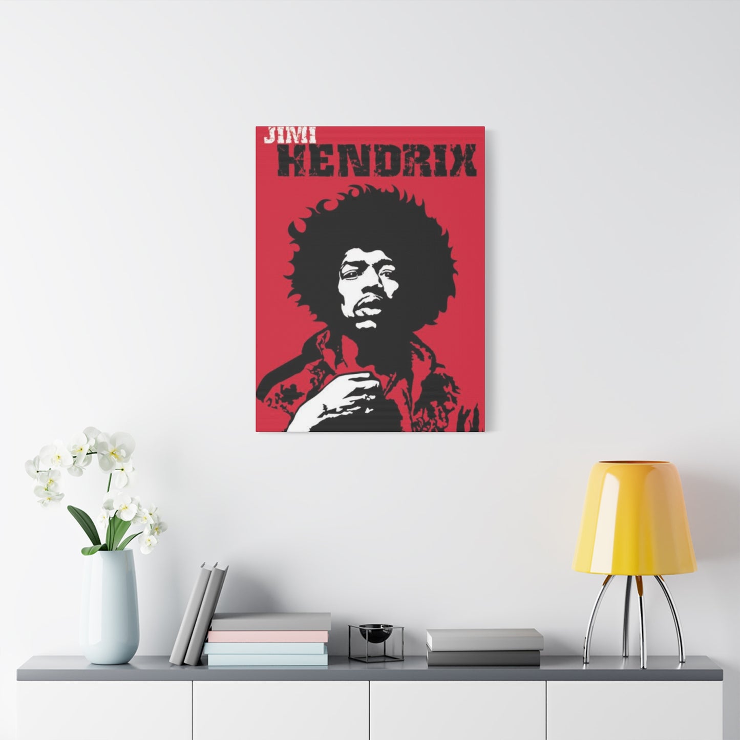 Red Jimi Hendrix Poster Wall Art & Canvas Prints