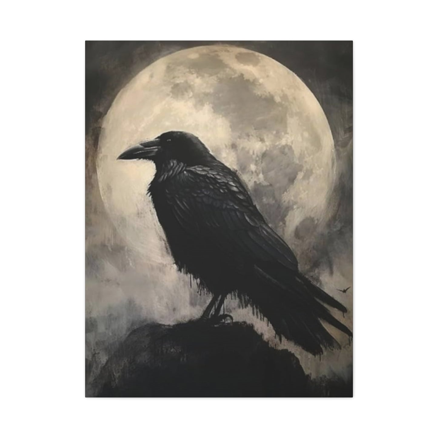 Full Moon Crow Painting Wall Art & Canvas Prints