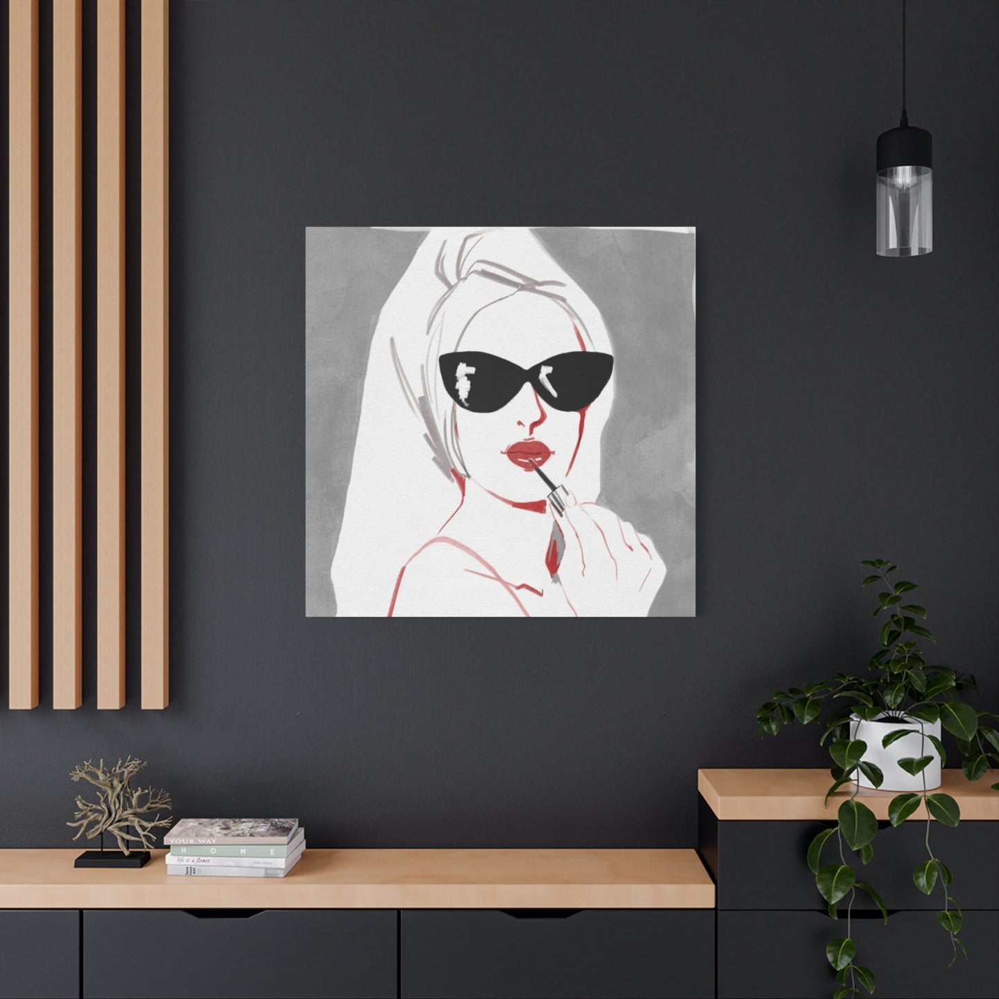 Model Lips Drawing Wall Art & Canvas Prints