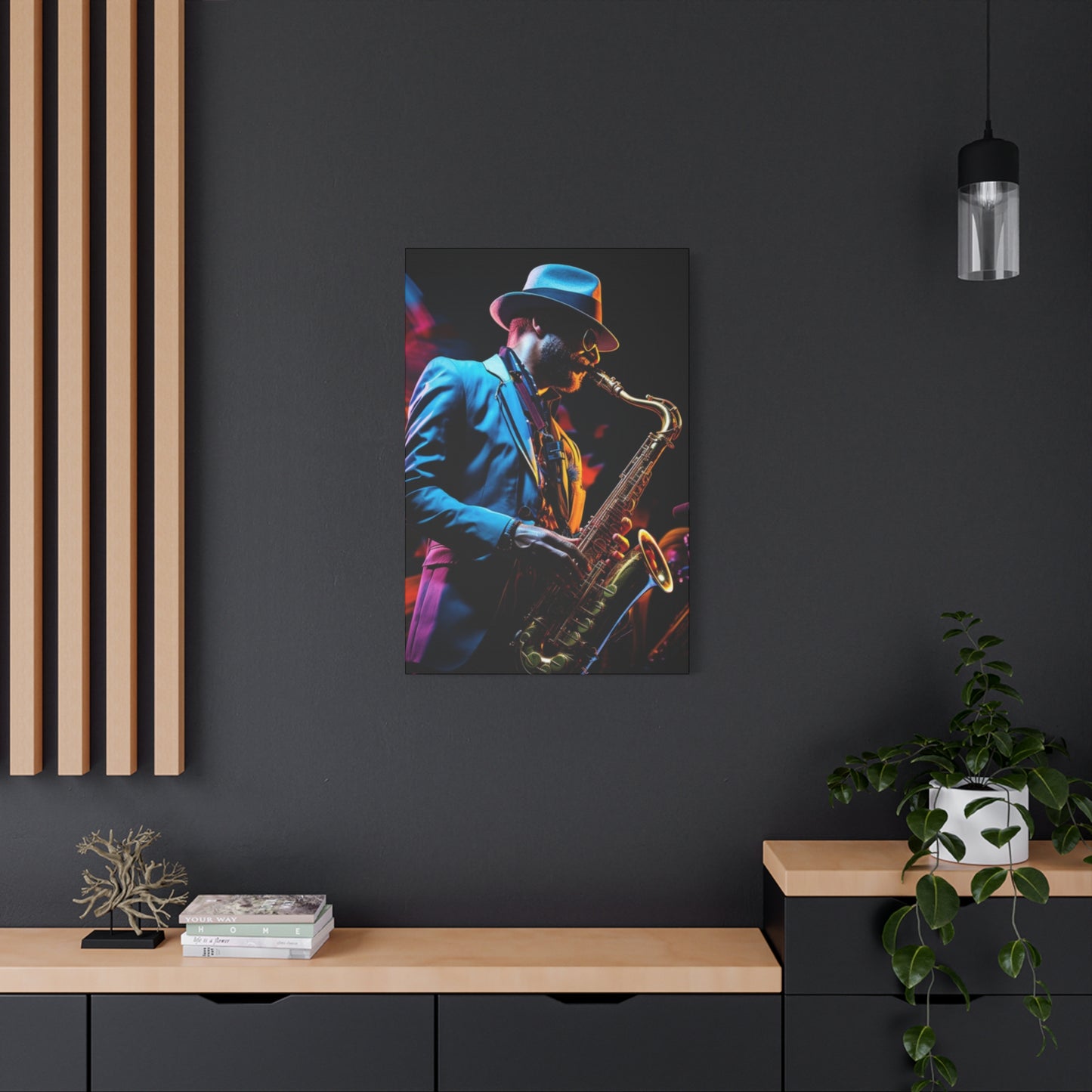 Artist With Saxophone Jazz Wall Art & Canvas Prints