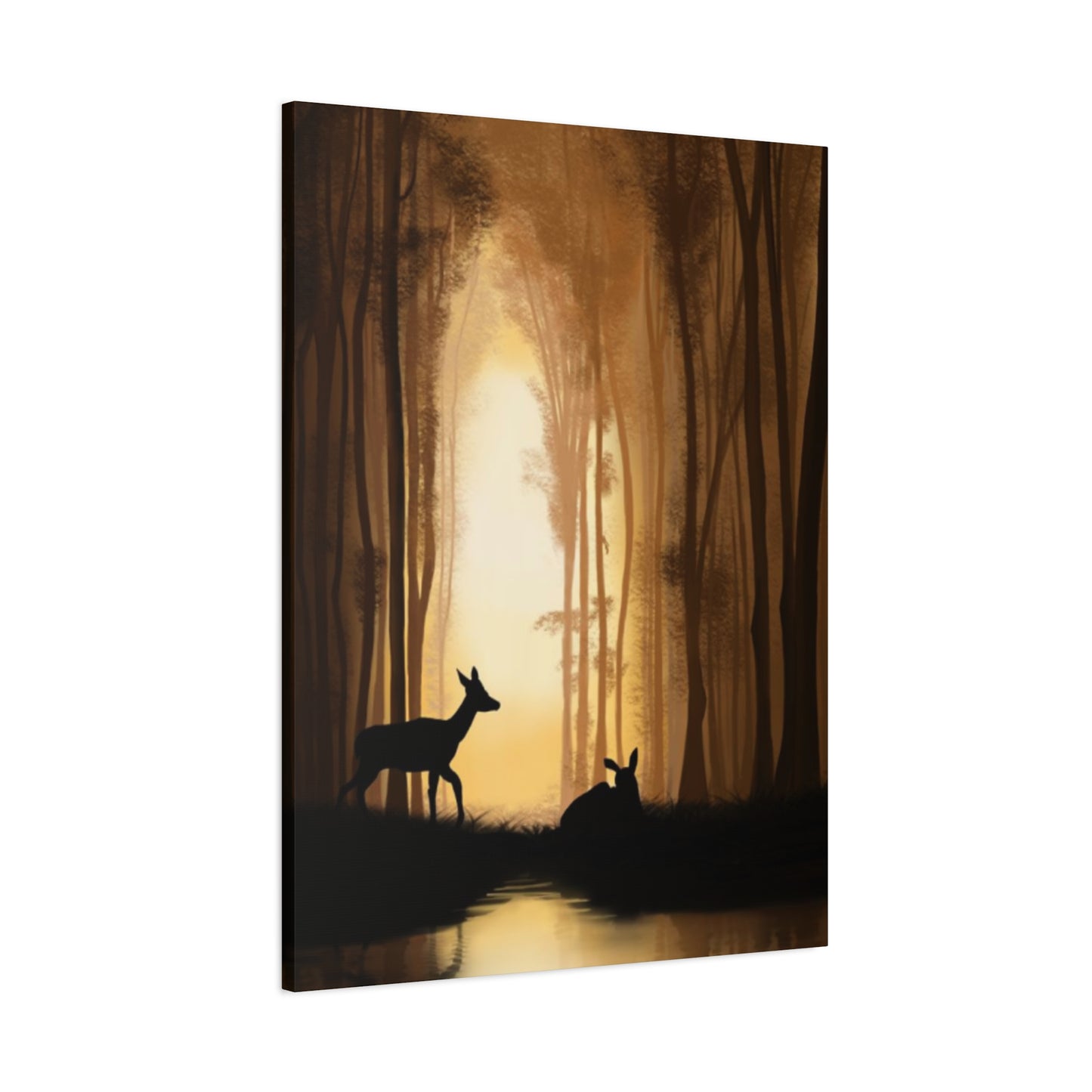 Deer Silhouette Forest Wall Art & Canvas Prints