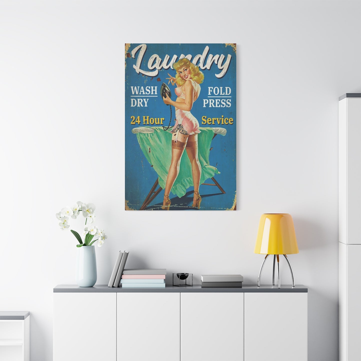 Advertisement Poster Laundry Wall Art & Canvas Prints