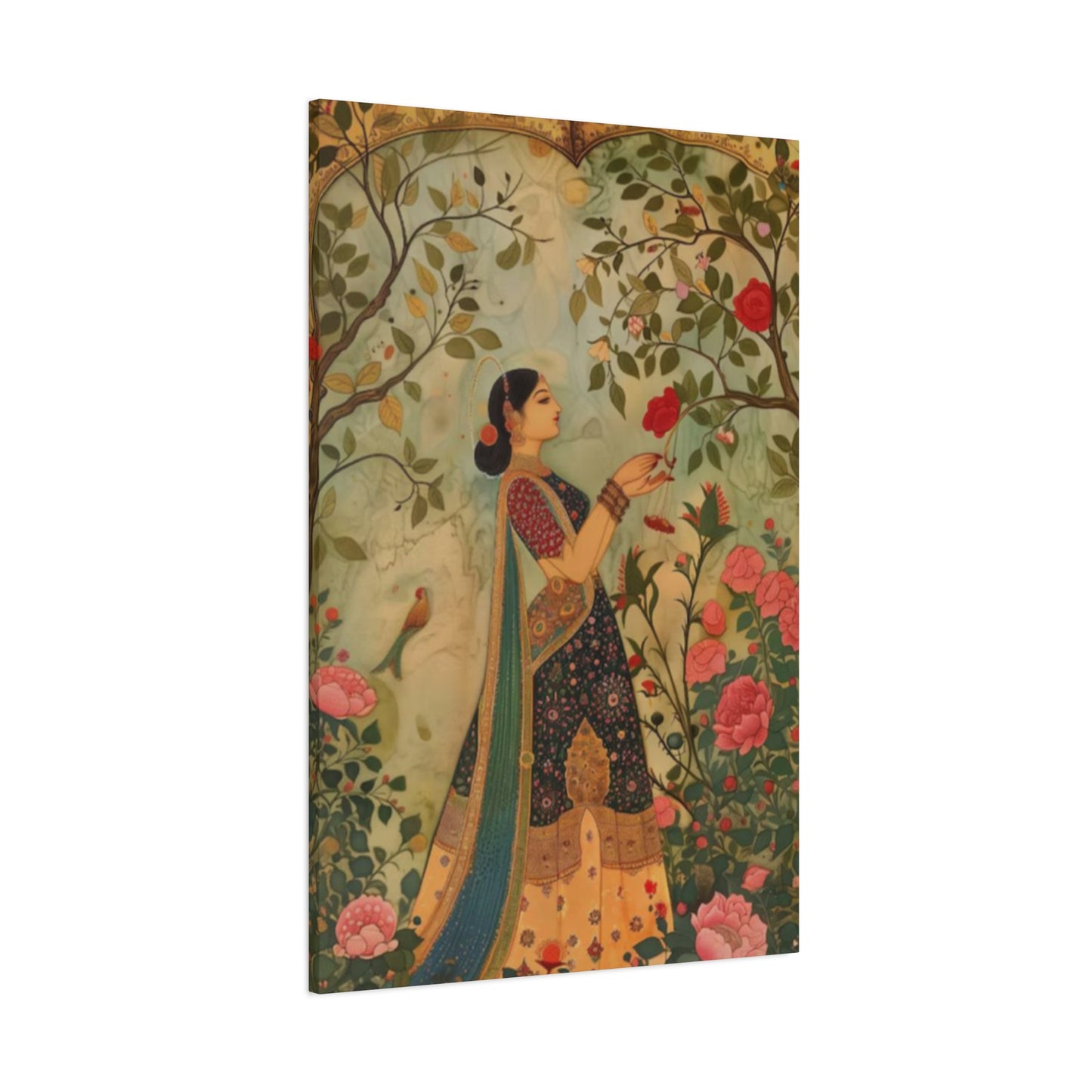 Beautiful Indian Women In Garden Wall Art & Canvas Prints