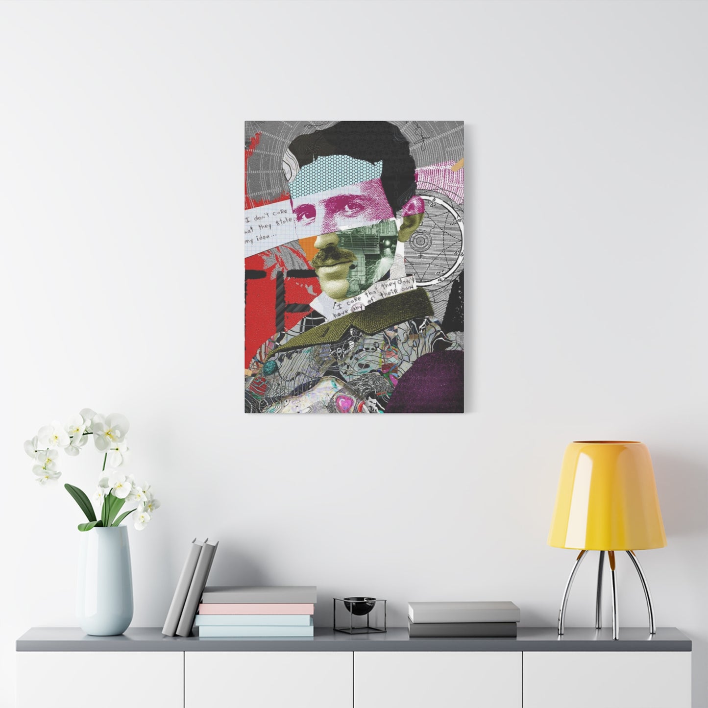 Man Abstract Painting Mixed Media Wall Art & Canvas Prints