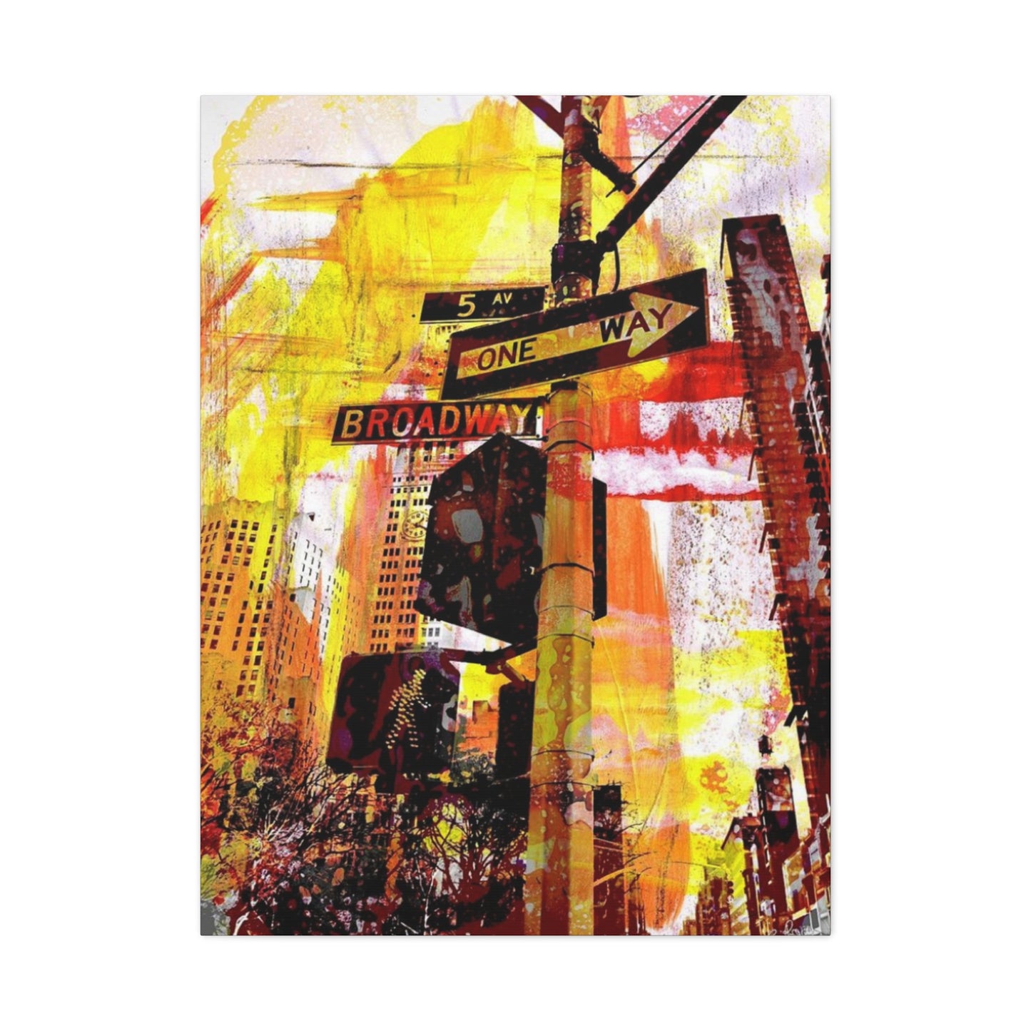 Sign Way Painting Mixed Media Wall Art & Canvas Prints