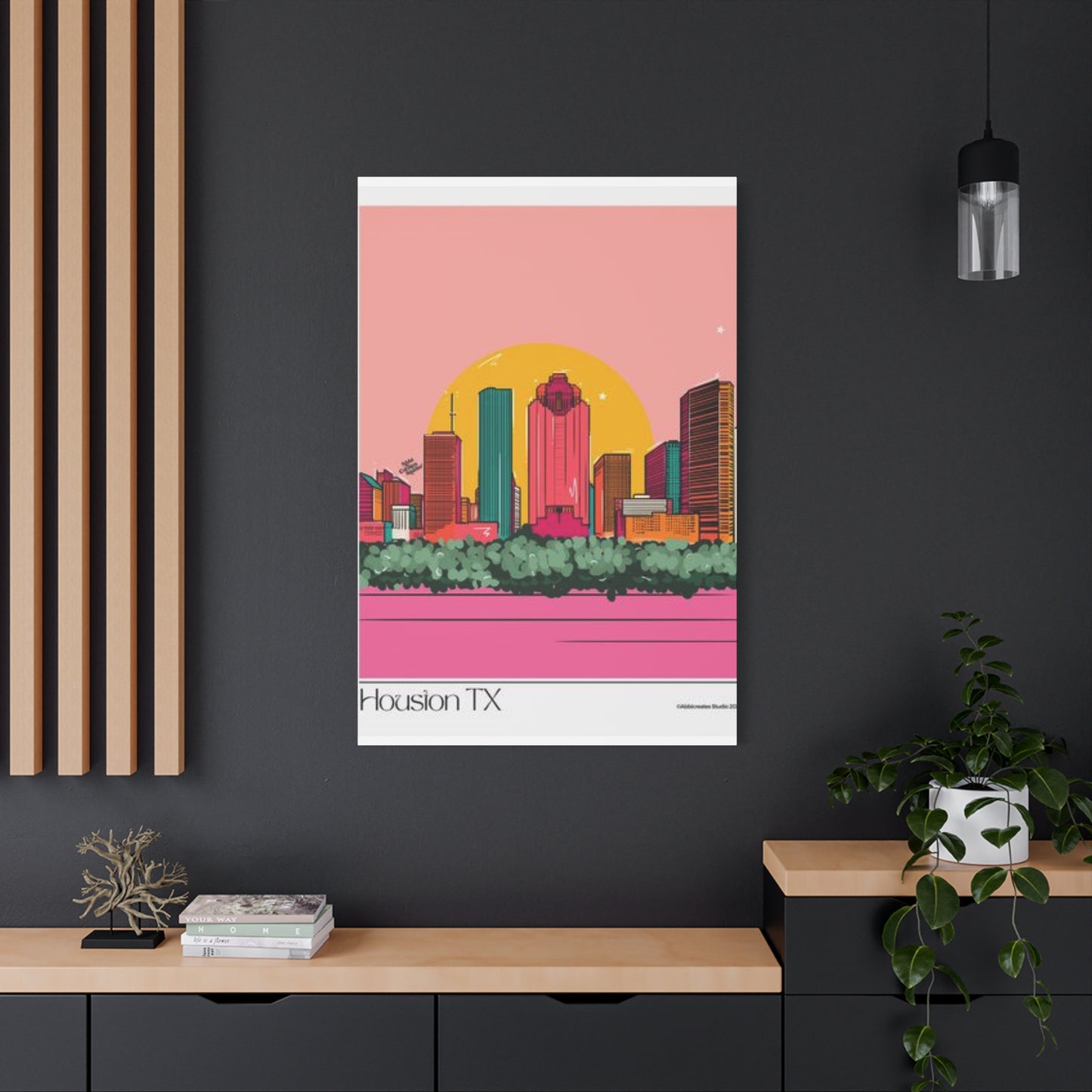 Color Houston Skyline Silhouette Wall Art & Canvas Prints