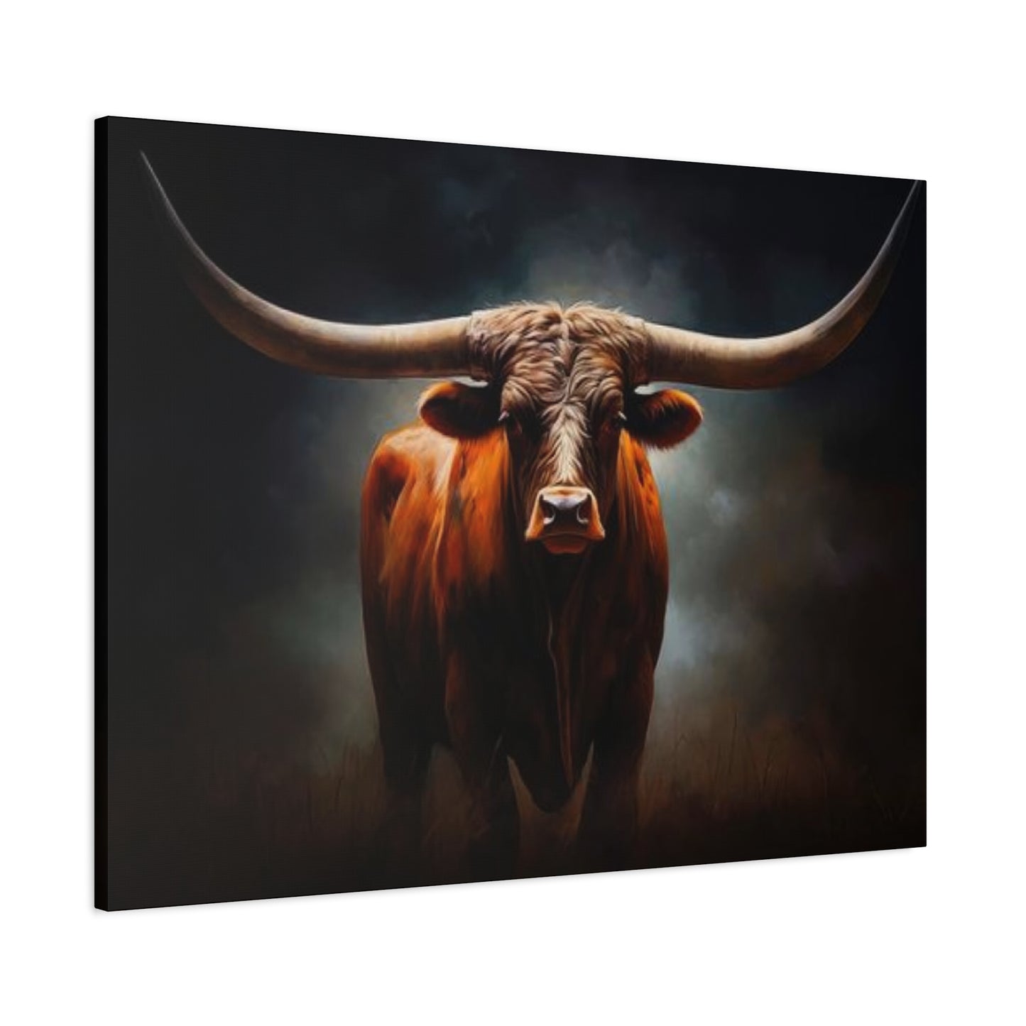 Hairy Bull Straight Long Horns Wall Art & Canvas Prints