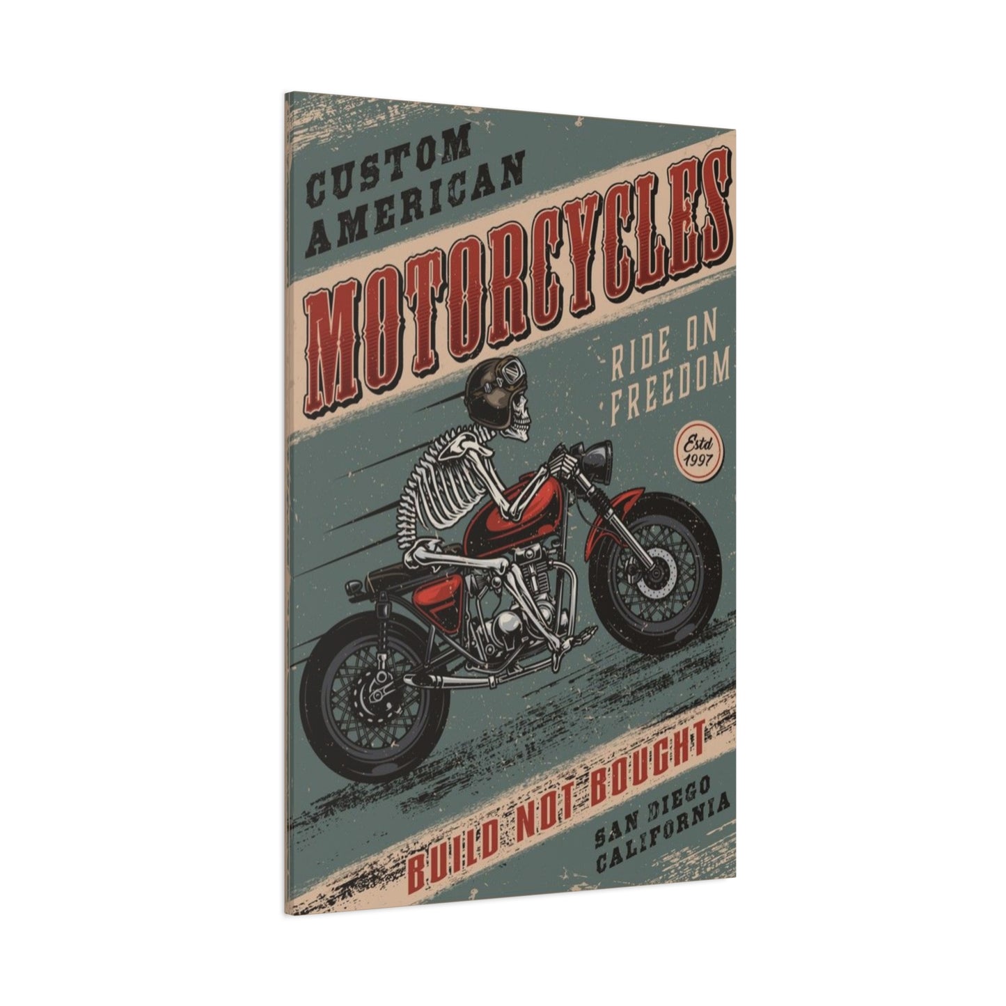 Bike Building Poster Motorcycle Wall Art & Canvas Prints