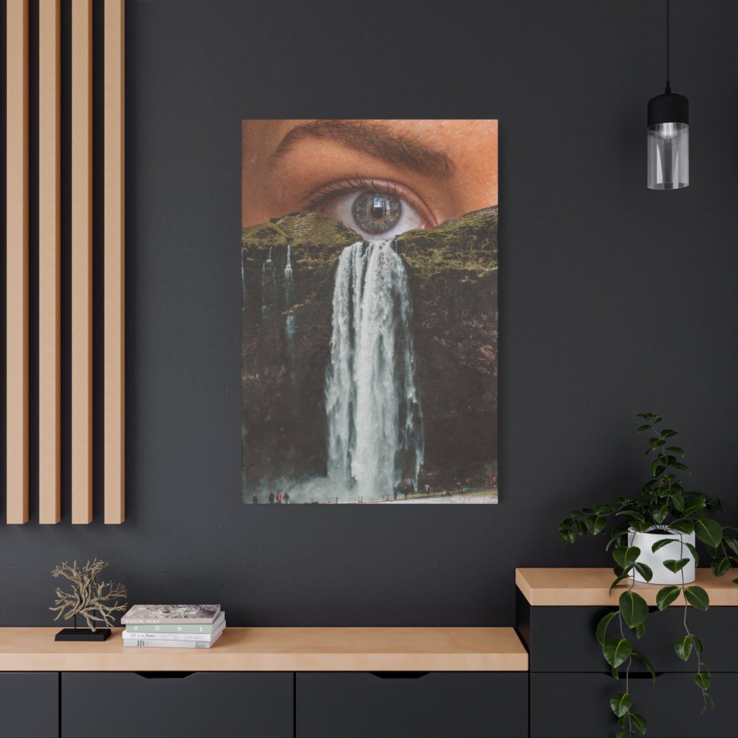 Eye Waterfall Abstract Painting Mixed Media Wall Art & Canvas Prints