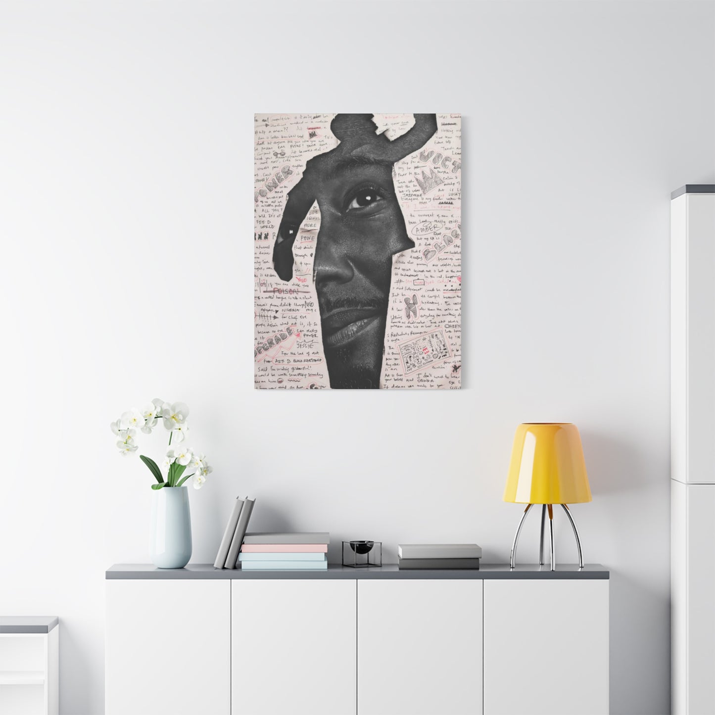 Men Silhouette Abstract Mixed Media Wall Art & Canvas Prints