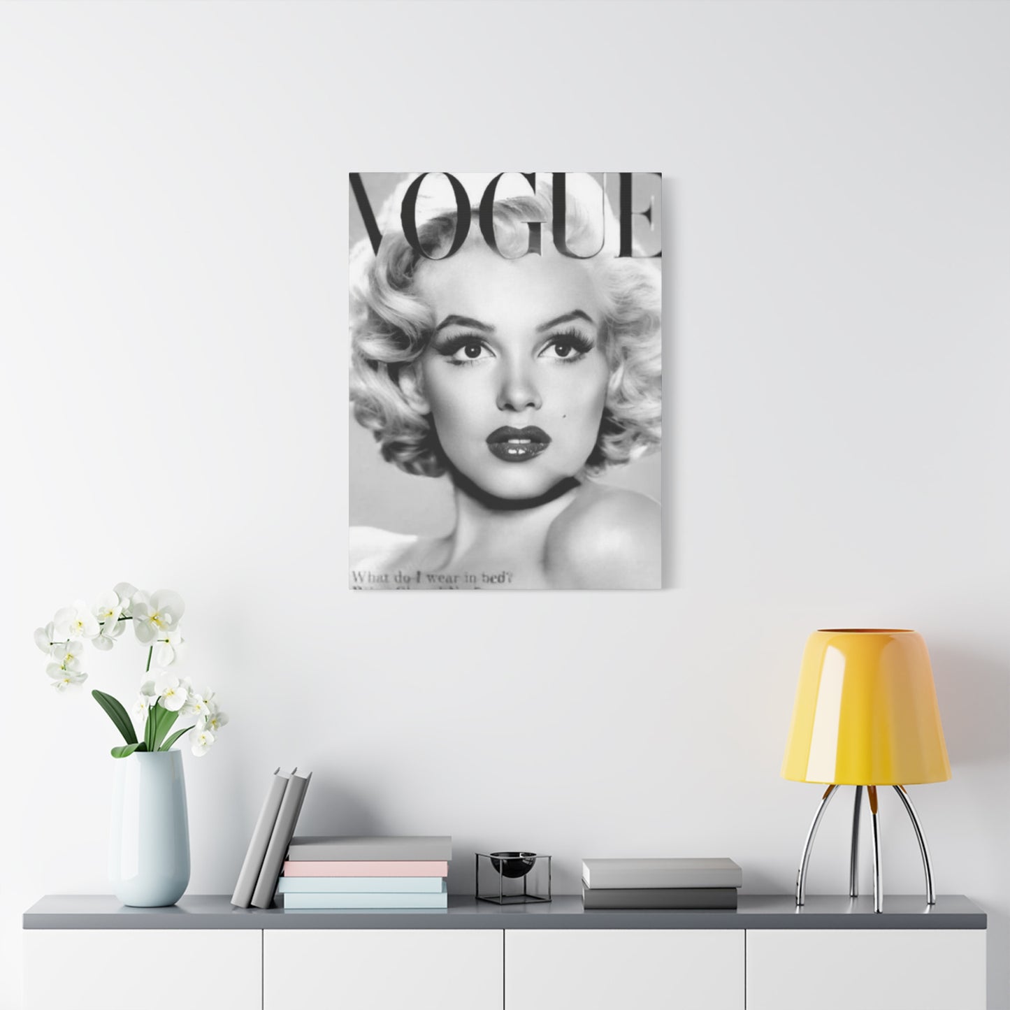 Monochrome Beautiful Face Of Marilyn Monroe On Vogue Wall Art & Canvas Prints