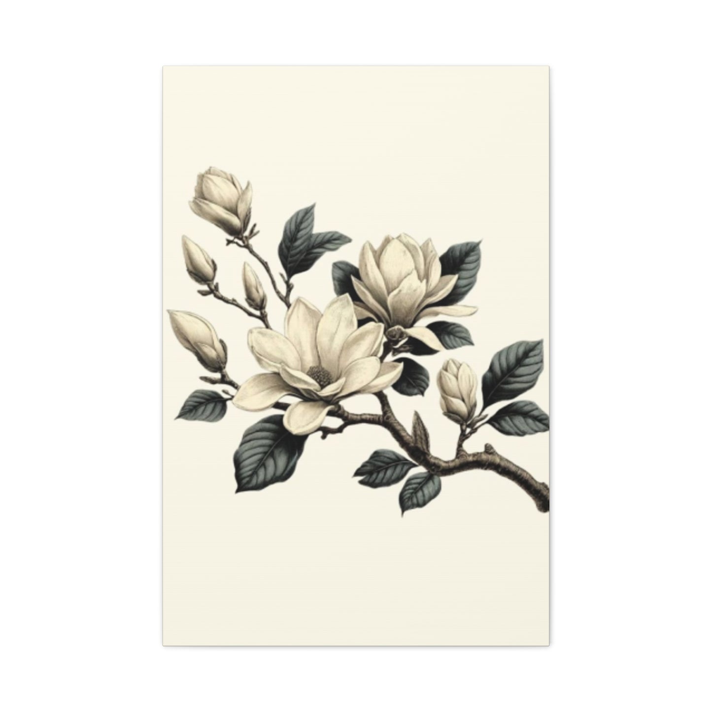 White Magnolia Flower Painting Wall Art & Canvas Prints