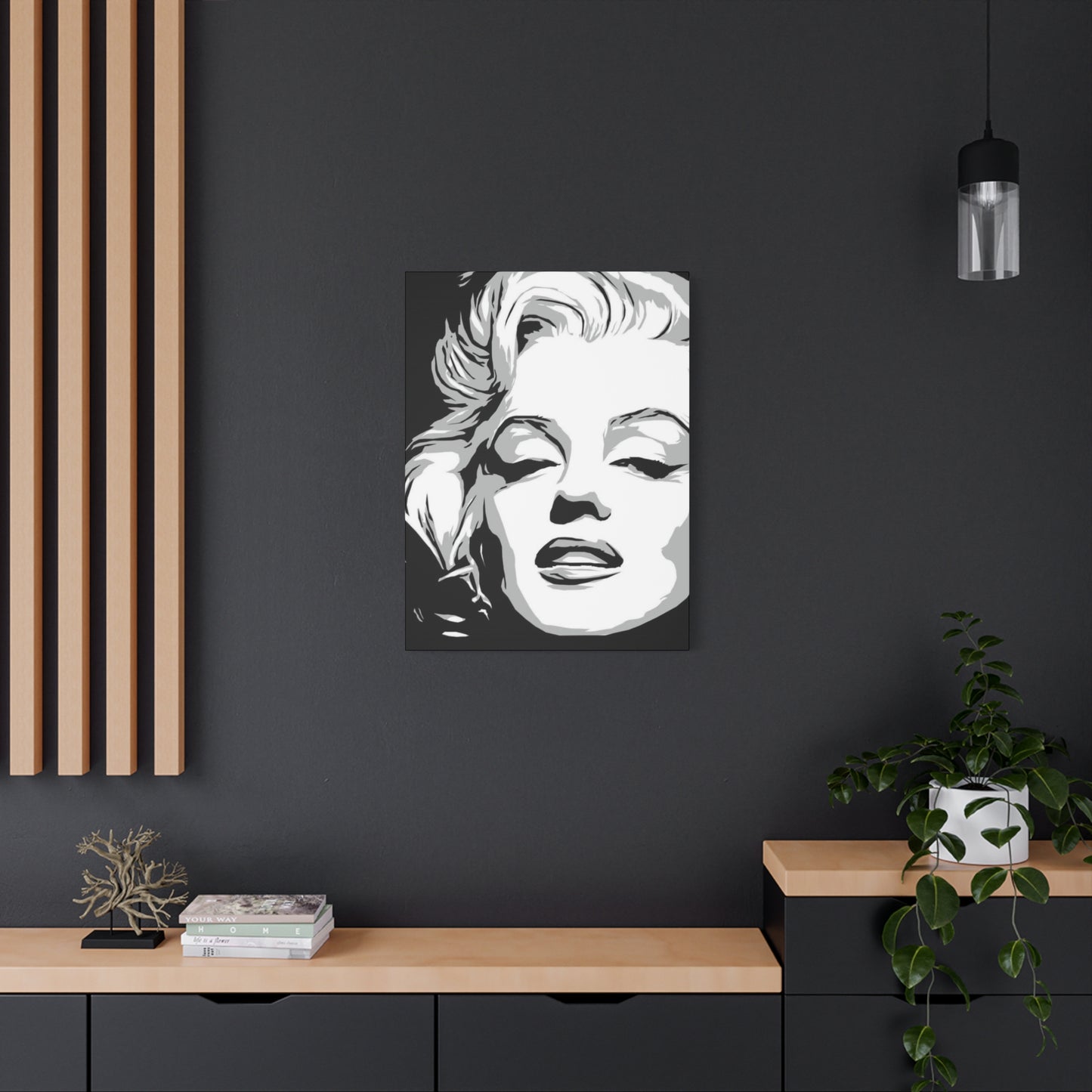 Monochrome Beautiful Marilyn Monroe Drawing Wall Art & Canvas Prints