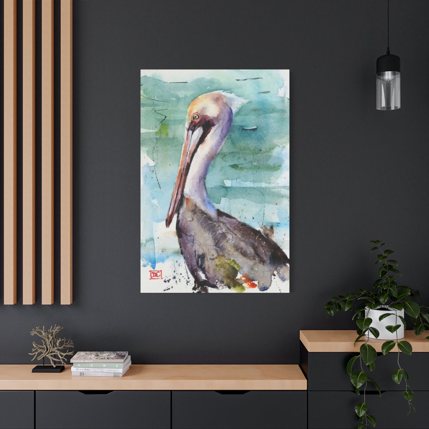 Pelican Colorful Water Painting Wall Art & Canvas Prints