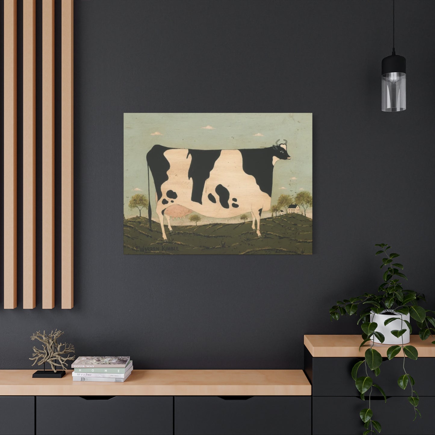 Black And White Cow Kimble Warren Wall Art & Canvas Prints