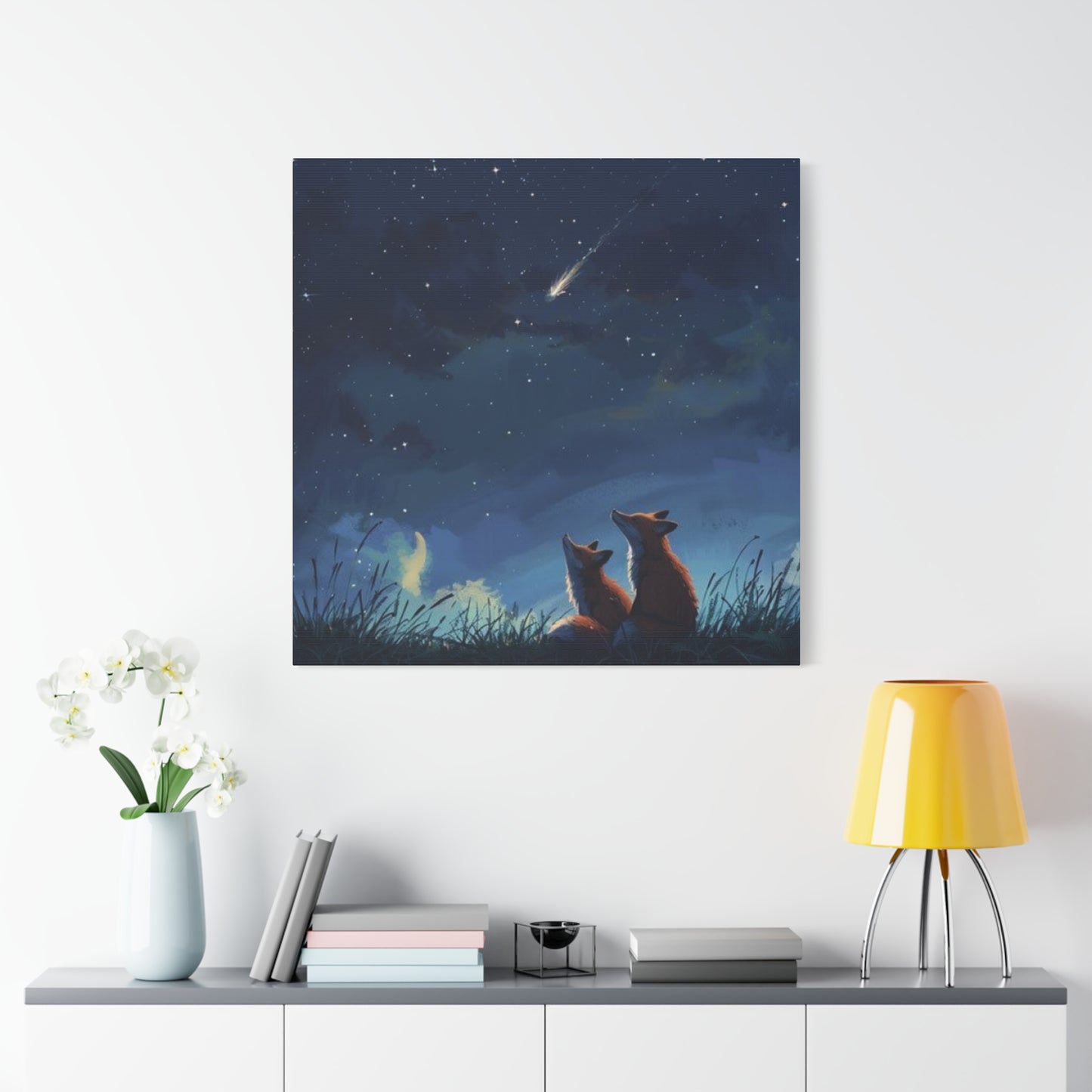 Baby Foxes at Night Wall Art & Canvas Prints