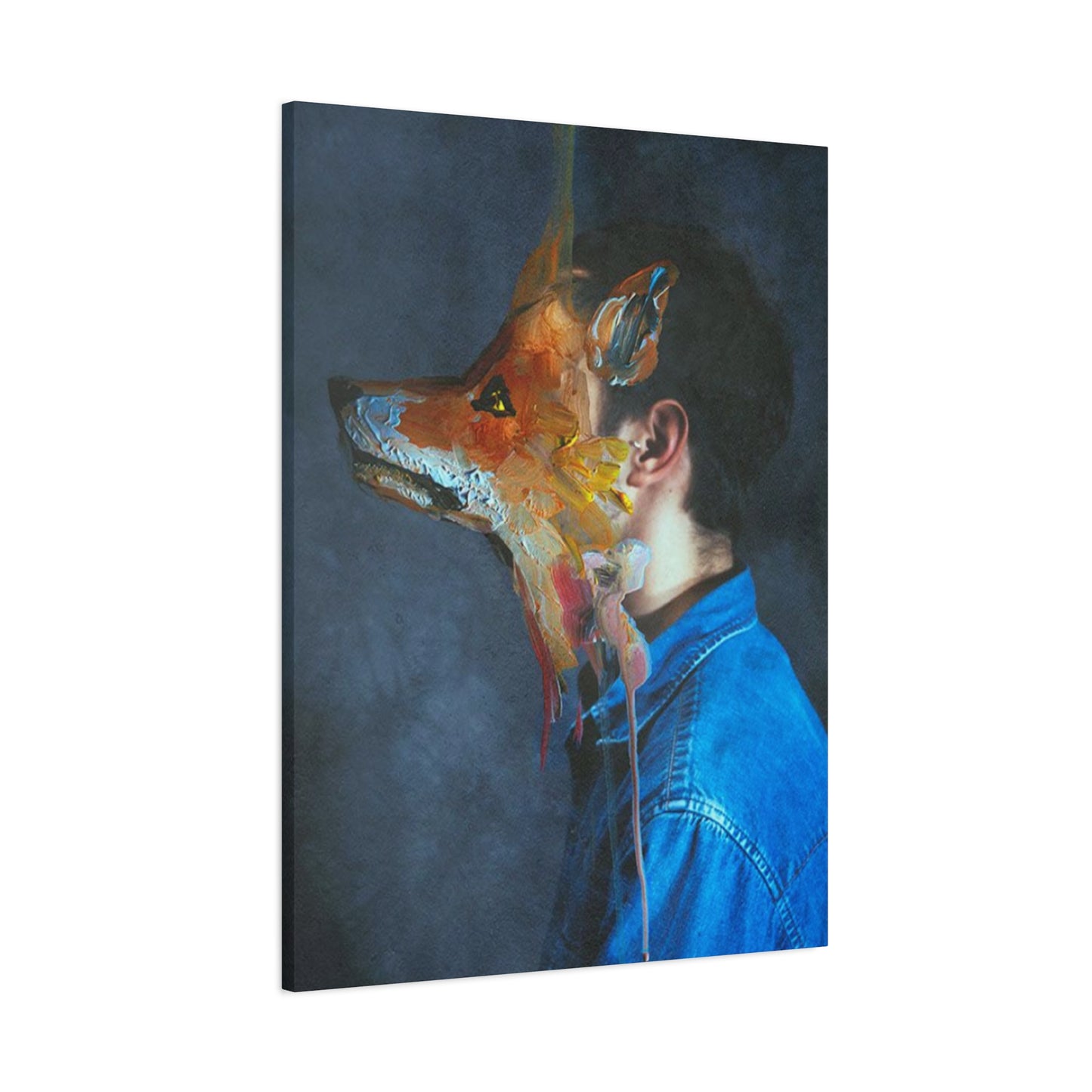 Man And Dog Painting Mixed Media Wall Art & Canvas Prints