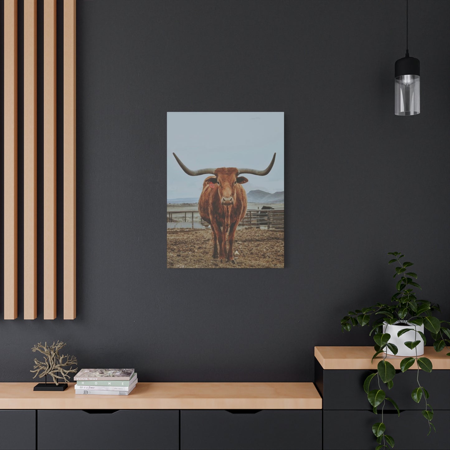 Wild Brown Buffalo Longhorn Wall Art & Canvas Prints