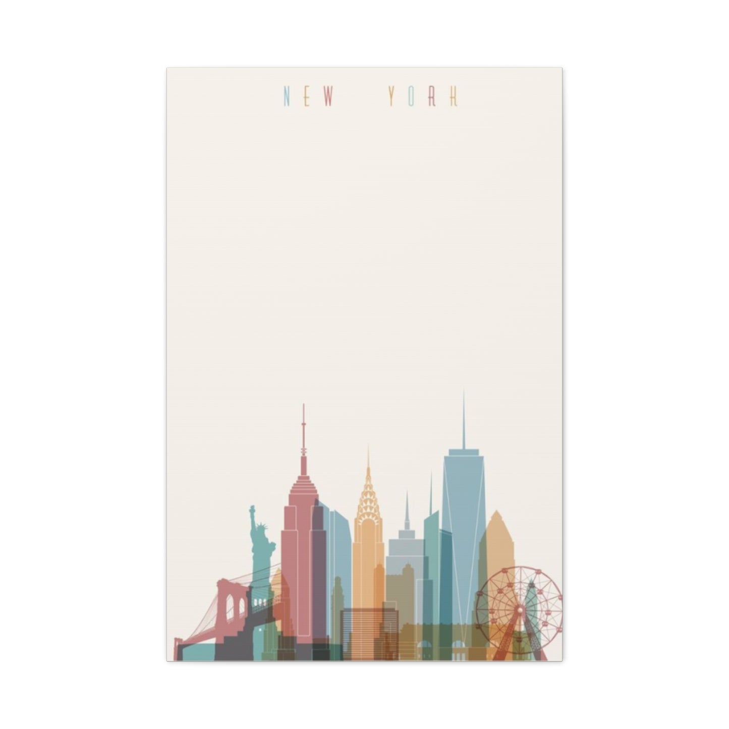 Minimalist City Skyline Poster NYC Skyline Wall Art & Canvas Prints