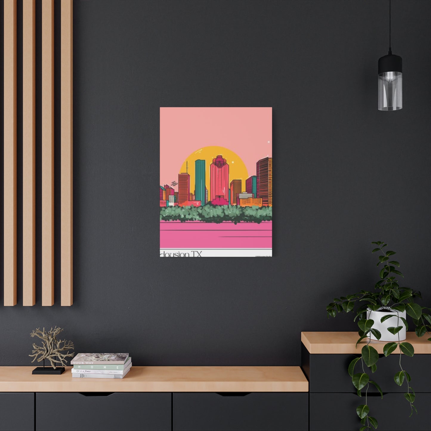 Color Houston Skyline Silhouette Wall Art & Canvas Prints