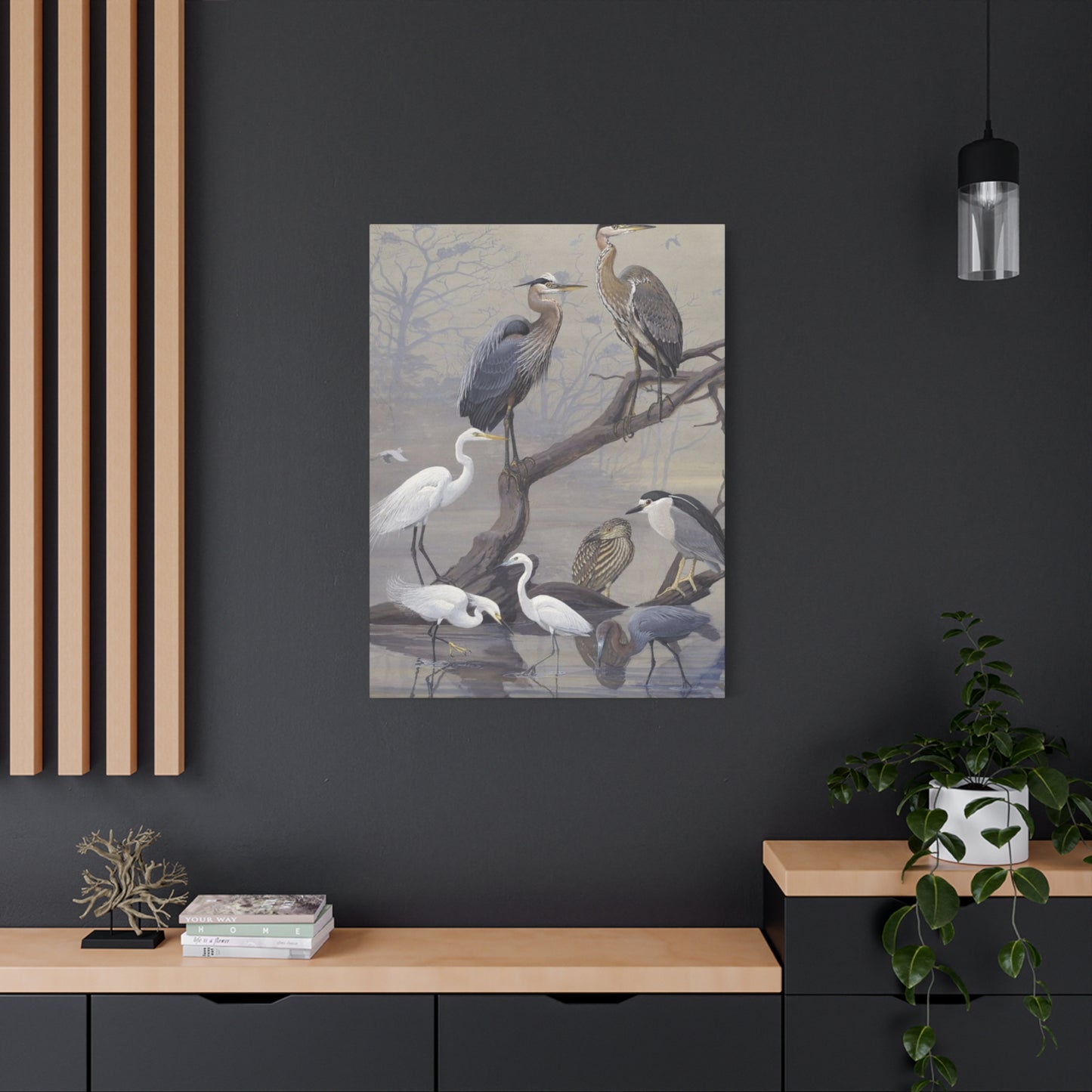 Herons Painting Wall Art & Canvas Prints