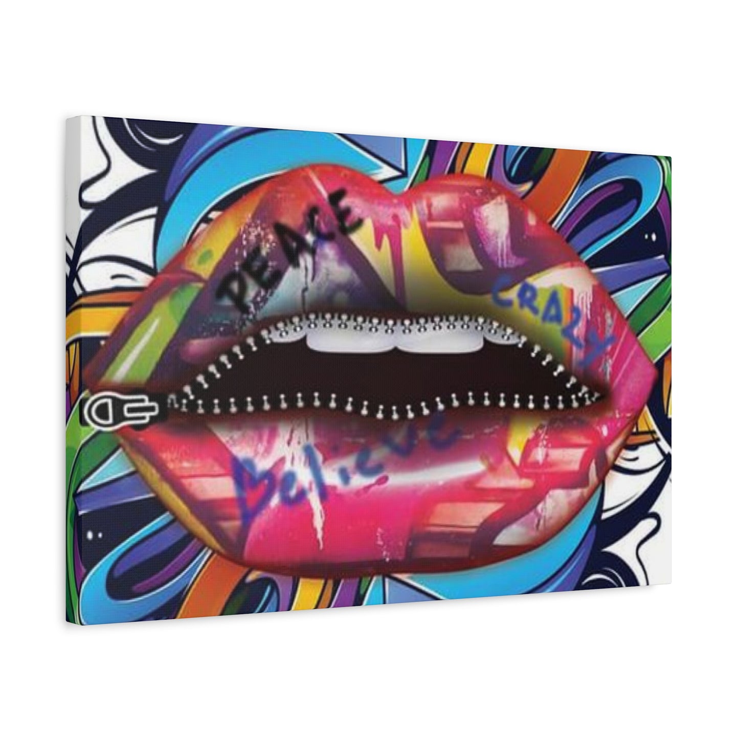 Zipper Lips Wall Art & Canvas Prints