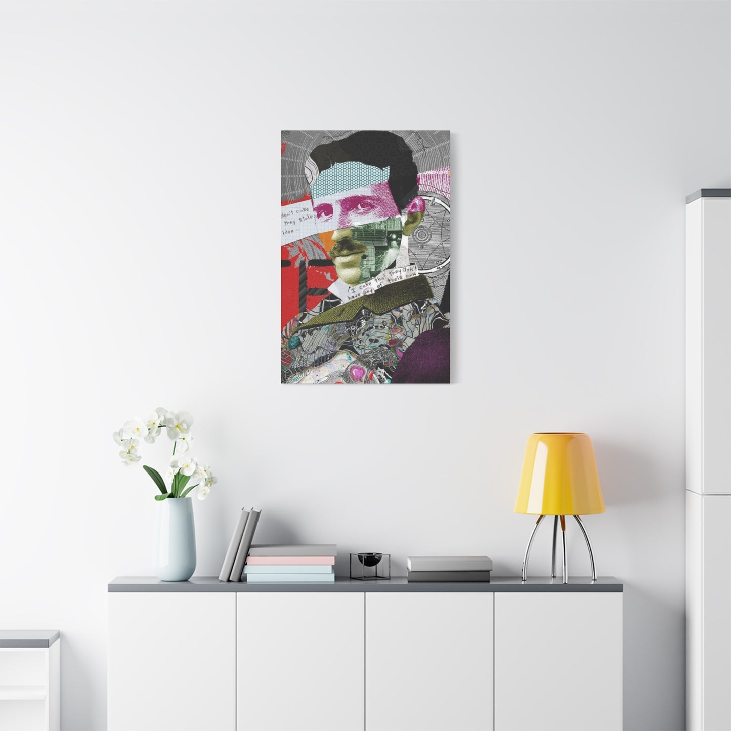 Man Abstract Painting Mixed Media Wall Art & Canvas Prints