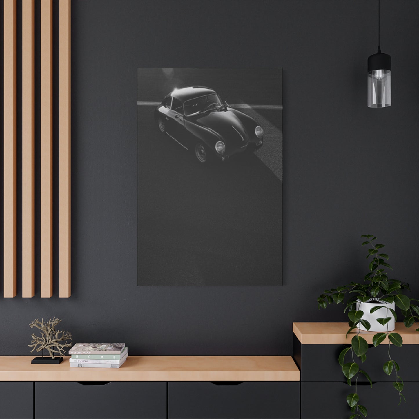 Black Vintage Car Man Cave Wall Art & Canvas Prints