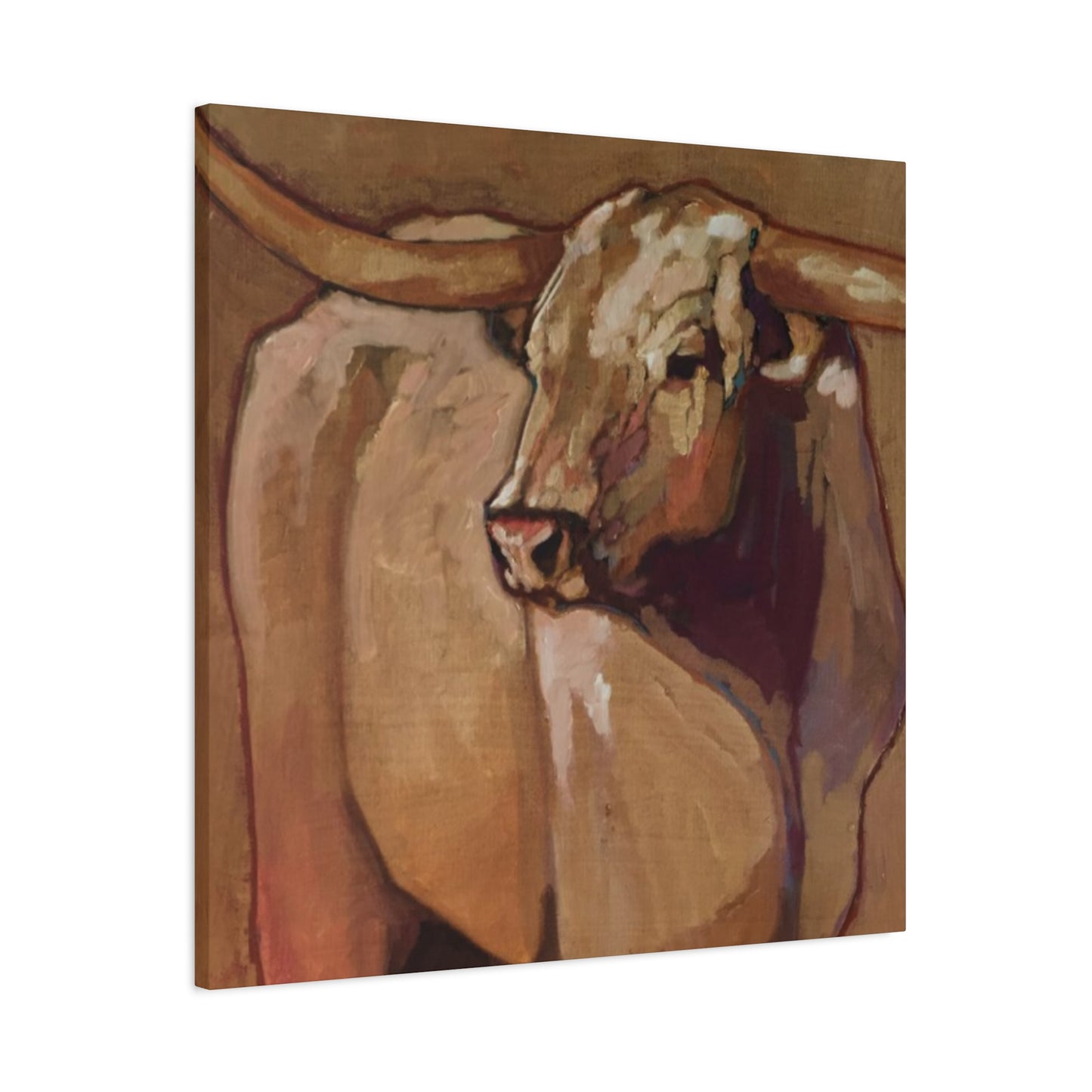 Bull Long Horn Painting Wall Art & Canvas Prints