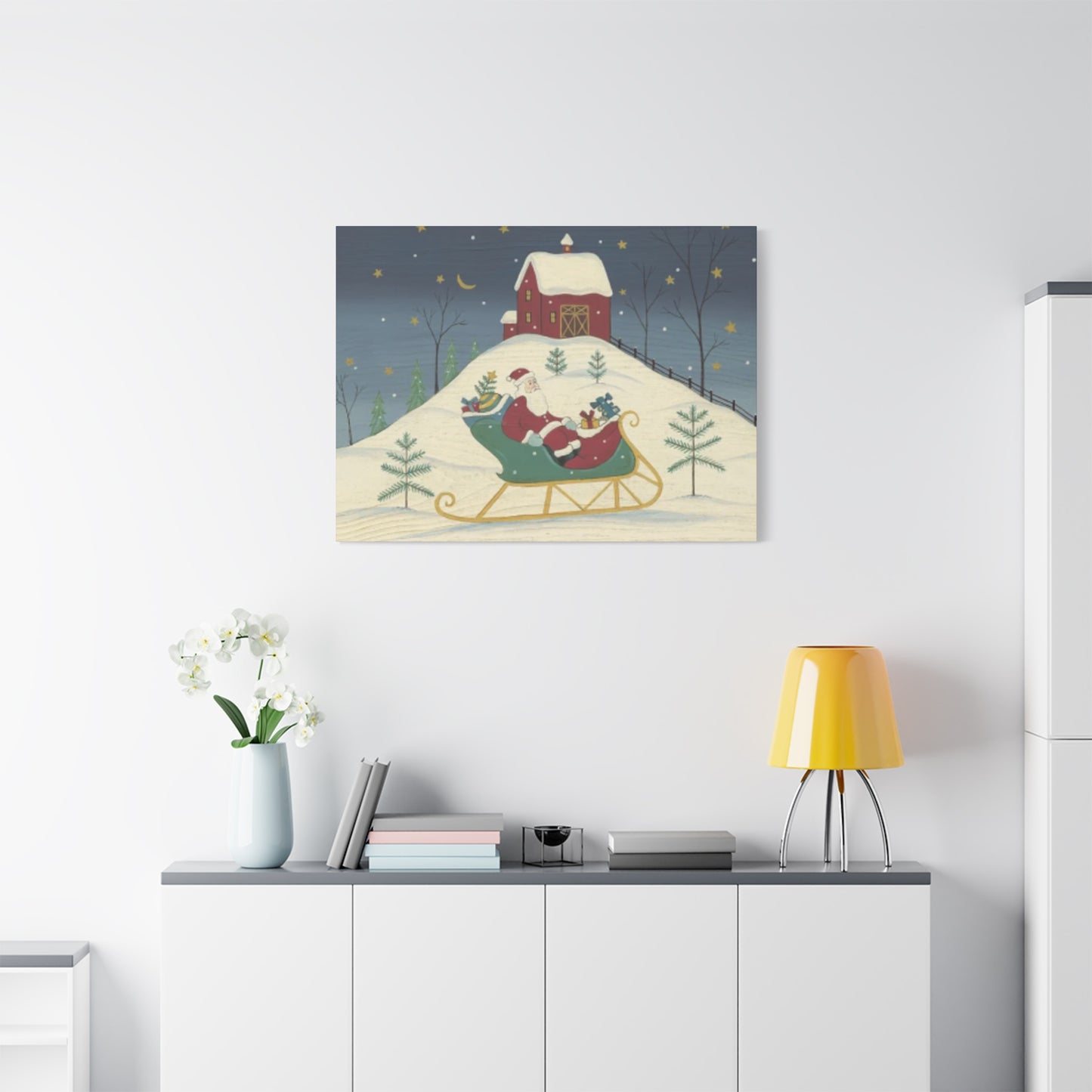 Santa Claus In Sledge Kimble Warren Wall Art & Canvas Prints