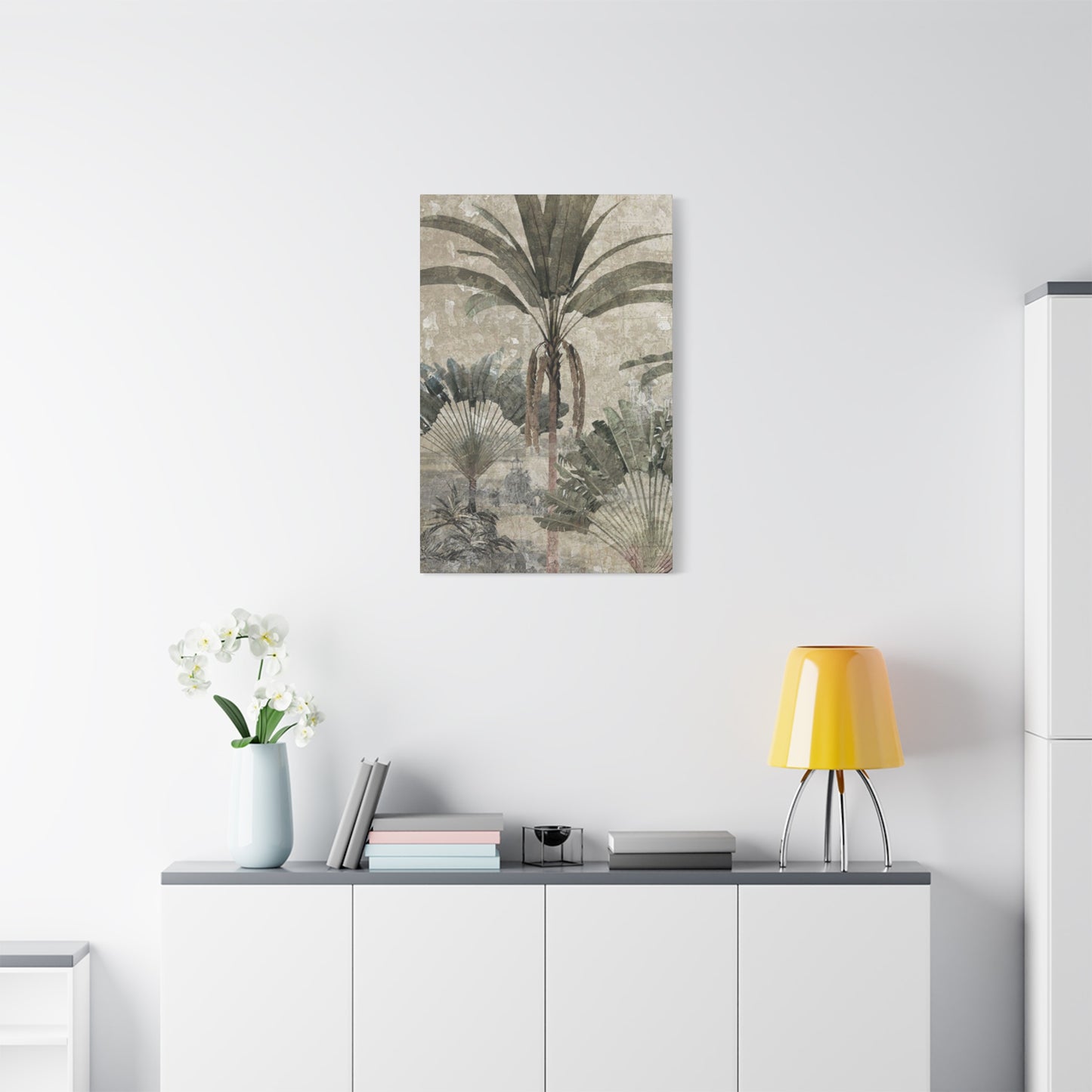 Black & White Palm Tree In Desert Wall Art & Canvas Prints