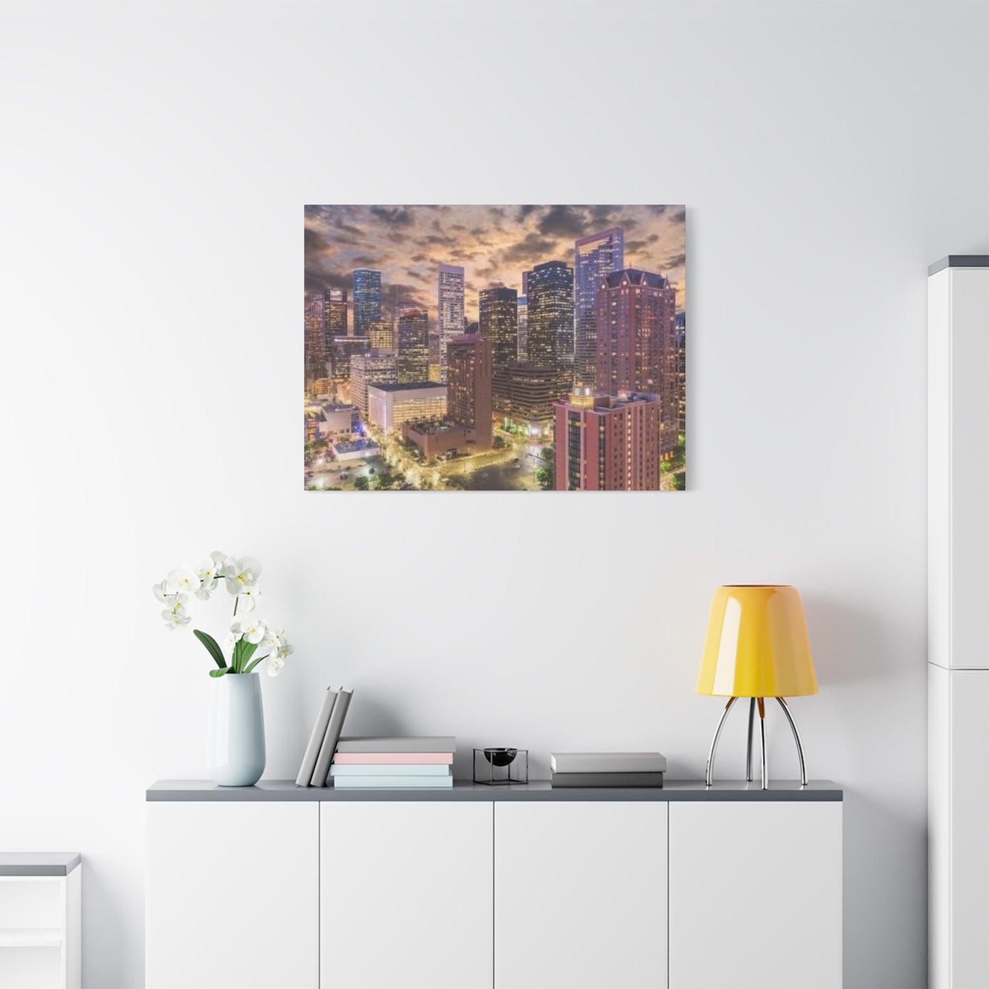 Beautiful Evening Houston Skylines Wall Art & Canvas Prints