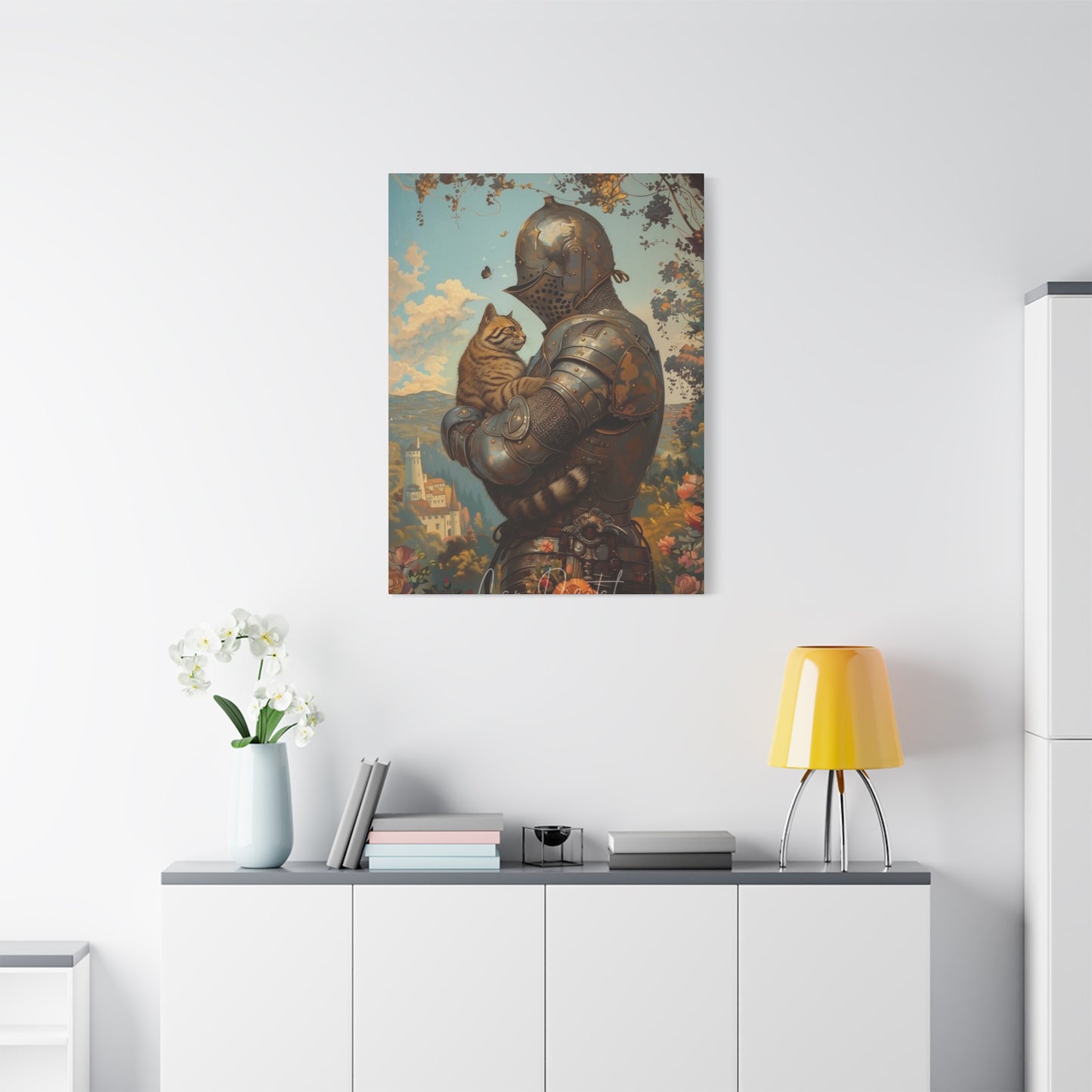 Warrior with Cat Wall Art & Canvas Prints