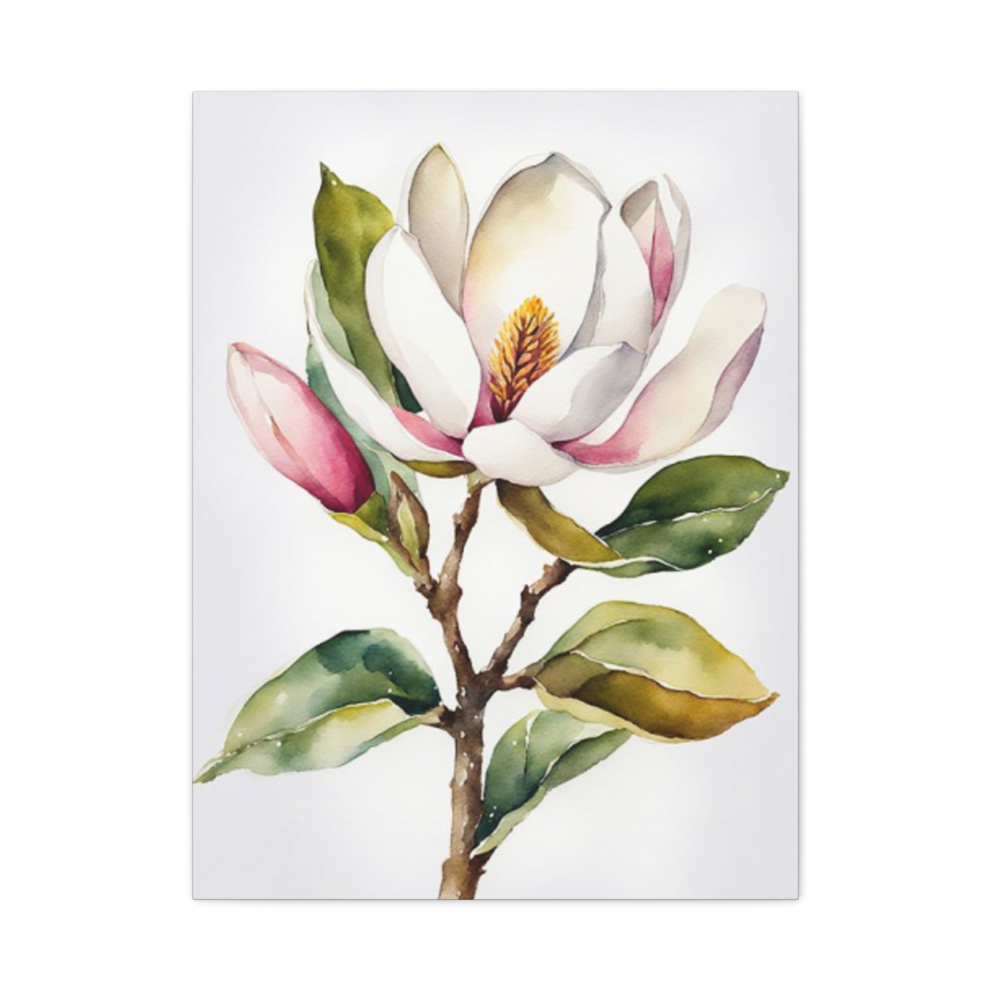 Magnolia Flower StemPainting Wall Art & Canvas Prints