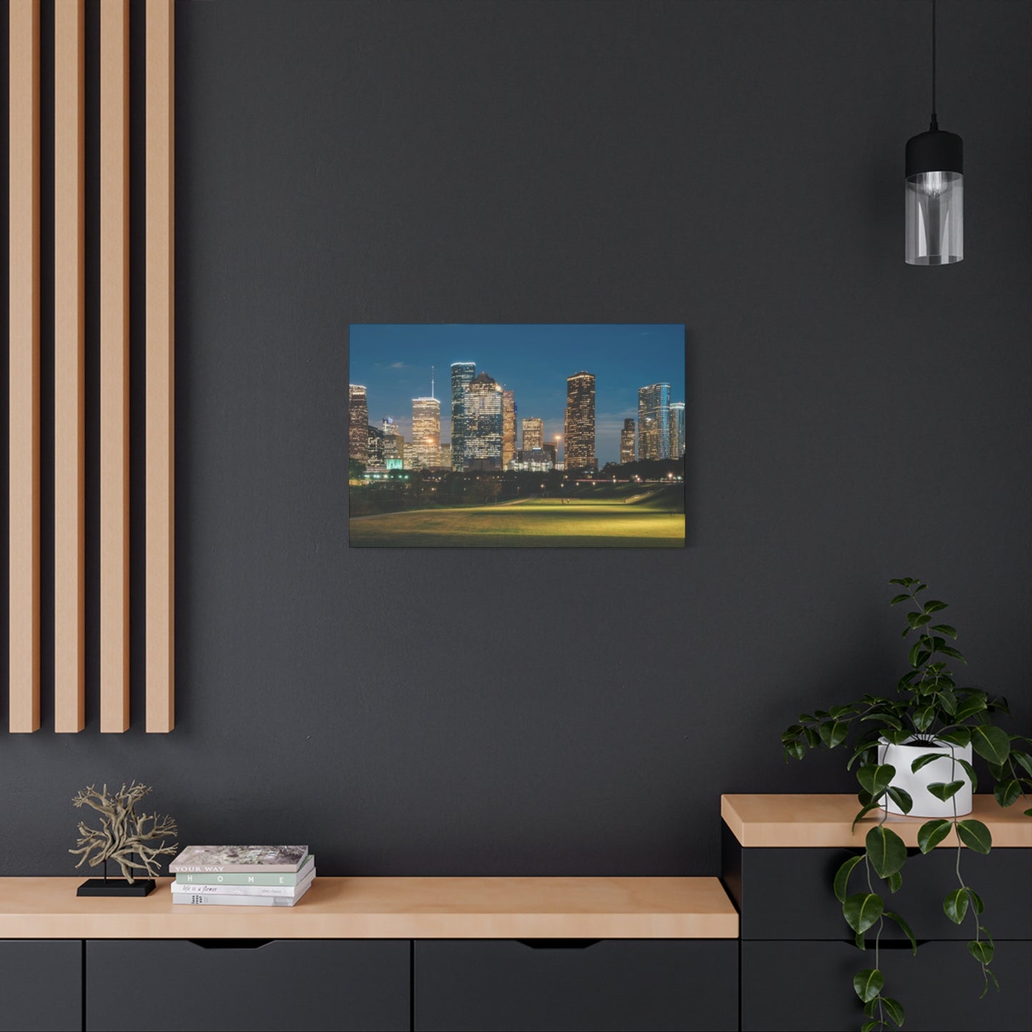 Night view of Houston Skyline Wall Art & Canvas Prints