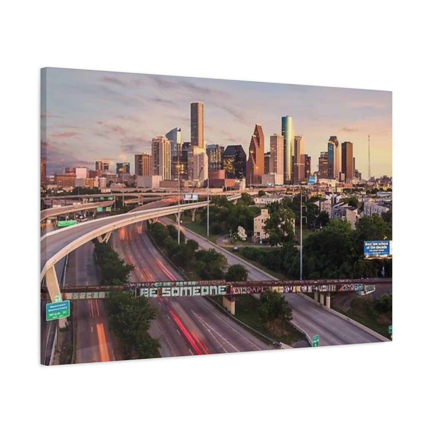 Highway In Houston Skyline Wall Art & Canvas Prints