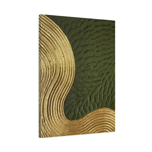 Golden & Olive Green Color Drawing Wall Art & Canvas Prints