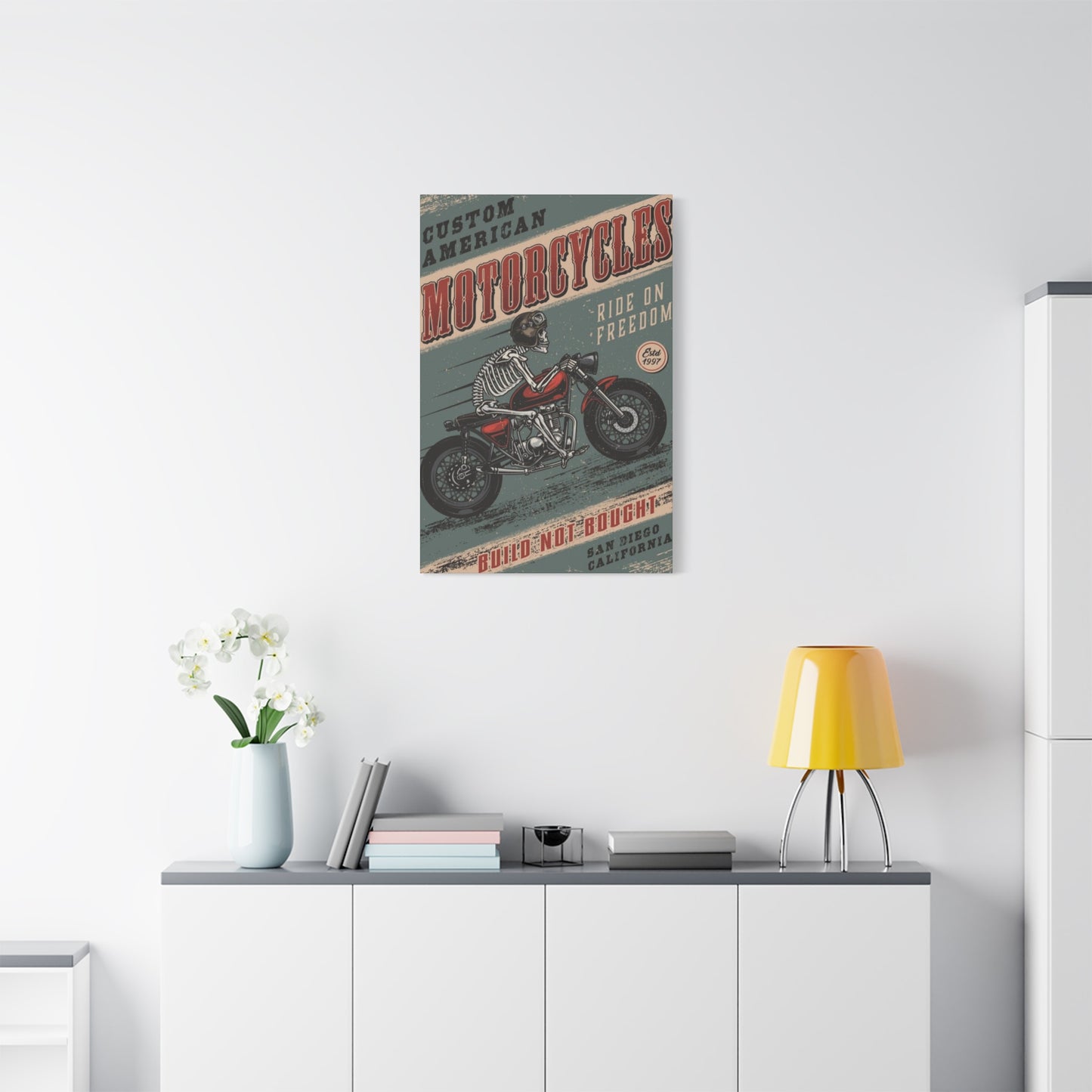 Bike Building Poster Motorcycle Wall Art & Canvas Prints