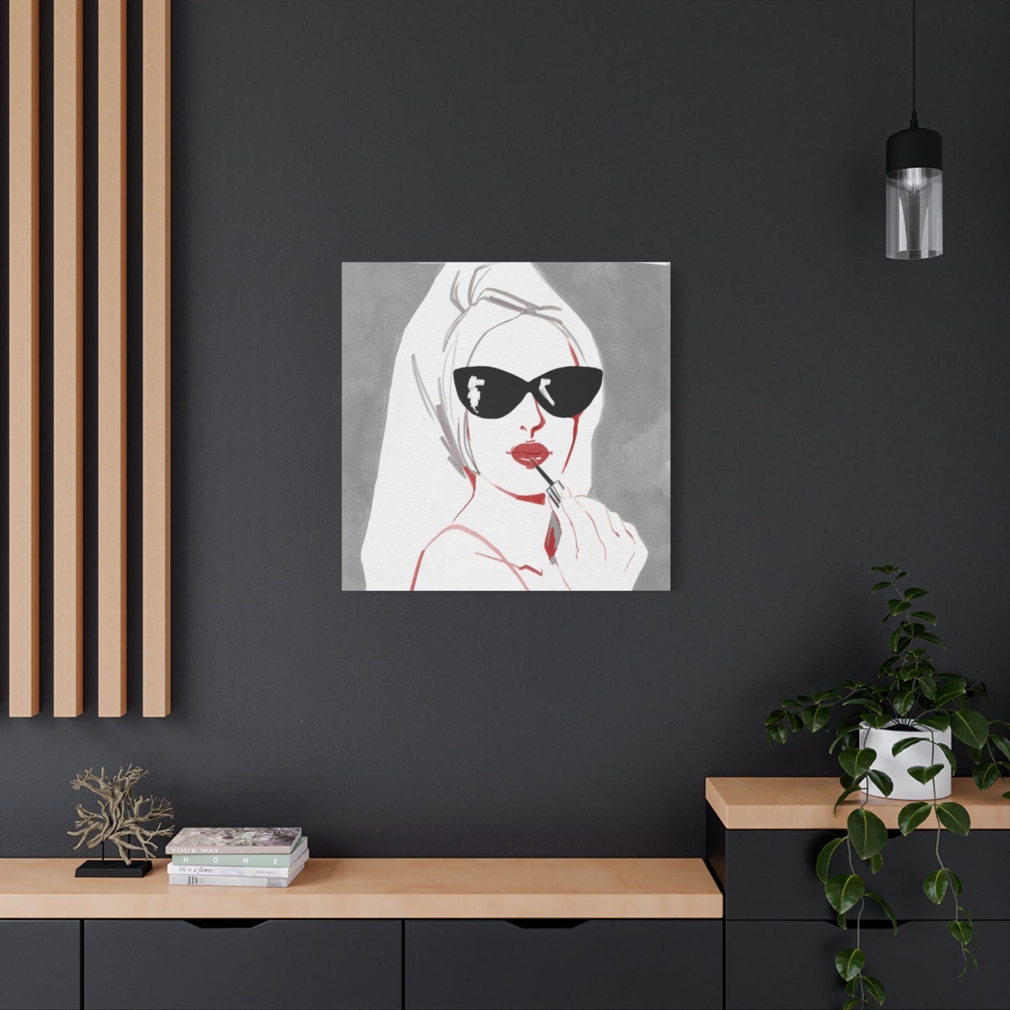 Model Lips Drawing Wall Art & Canvas Prints