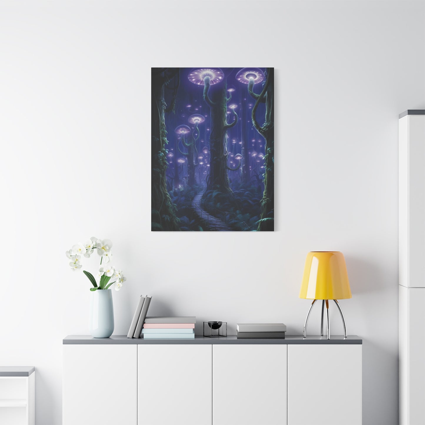 Glowing Mushroom Forest Wall Art & Canvas Prints