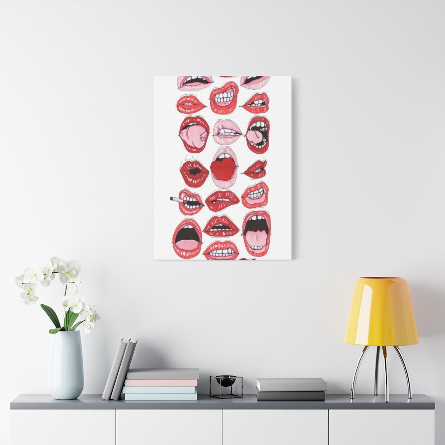 Lips Abstract Painting Wall Art & Canvas Prints