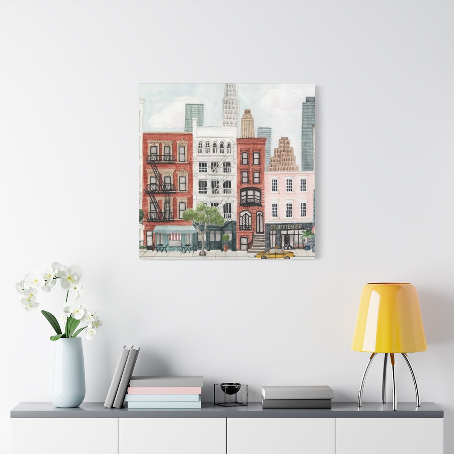 New York Buildings Drawing NYC Skylines Wall Art & Canvas Prints