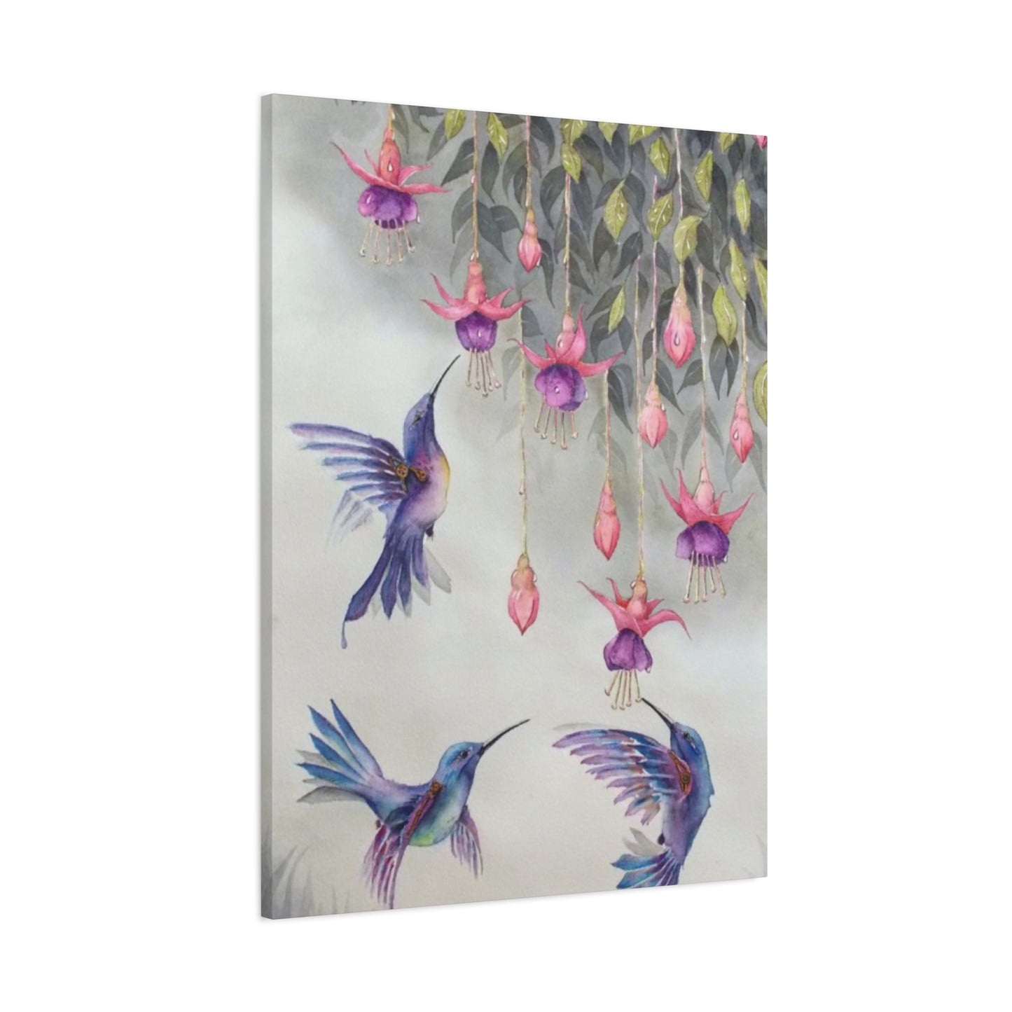 Humming Bird Trio Painting Wall Art & Canvas Prints