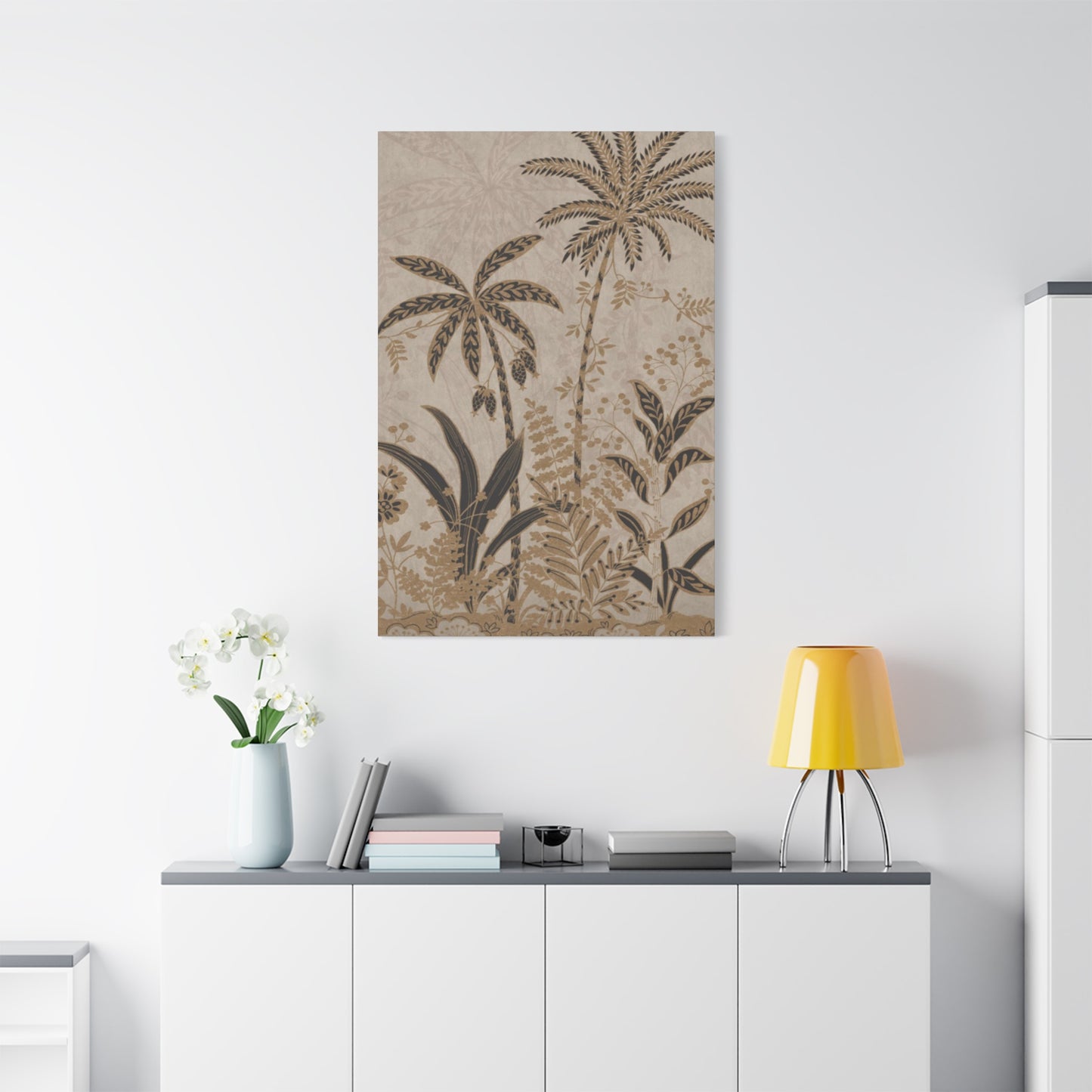 Brown Color Small Palm Tree Wall Art & Canvas Prints