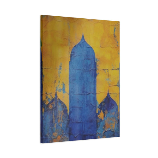 Blue & Yellow Architecture in Moroccan Wall Art & Canvas Prints