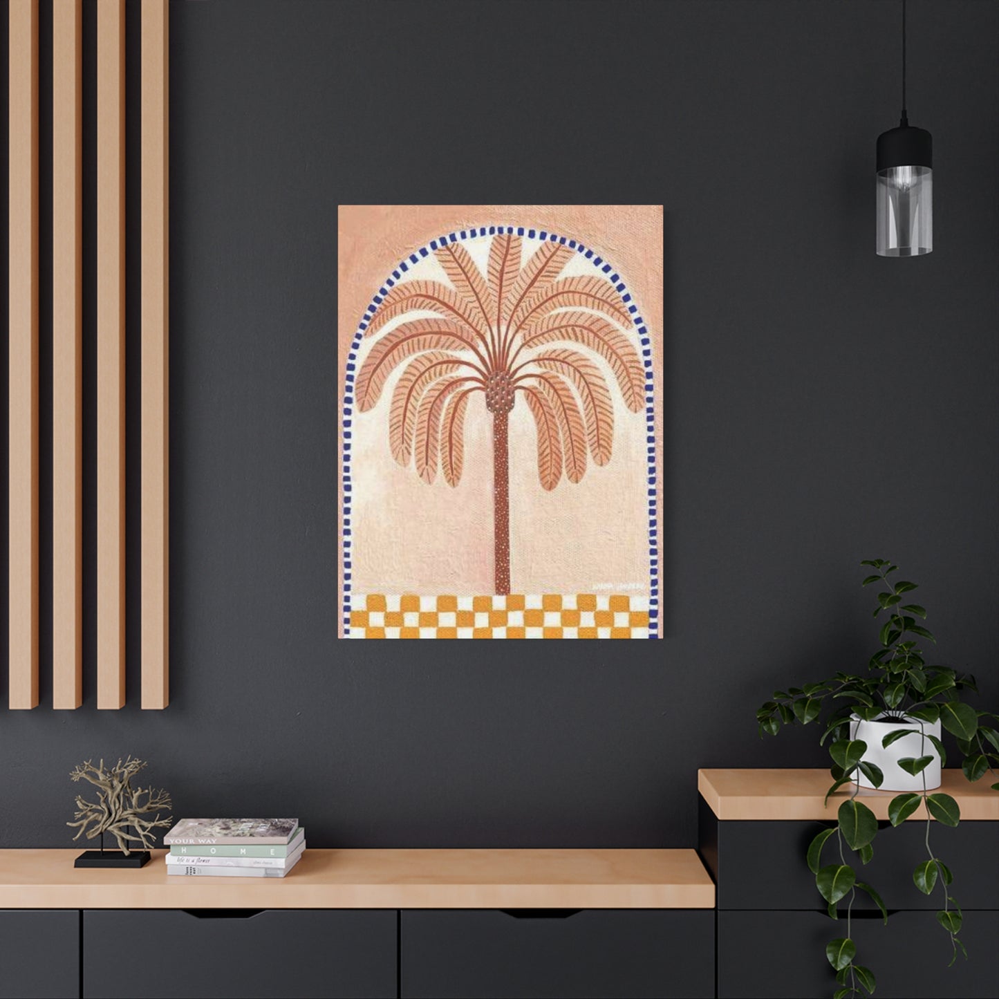 Palm Tree In Egyptian Architecture Wall Art & Canvas Prints