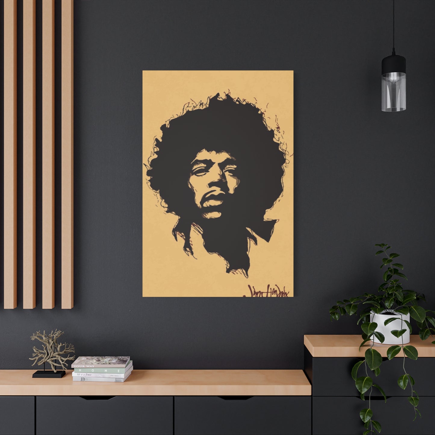 Jimi Hendrix Brown Poster Wall Art & Canvas Prints