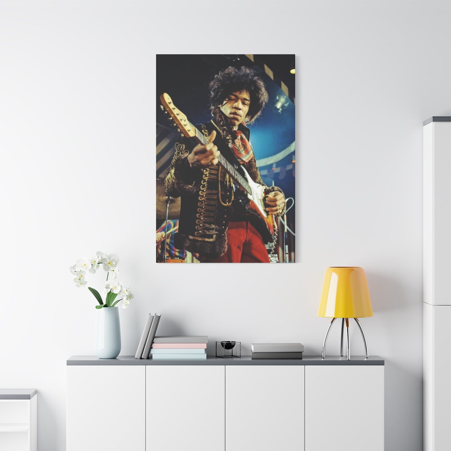 Jimi Hendrix Playing Guitar Poster Wall Art & Canvas Prints