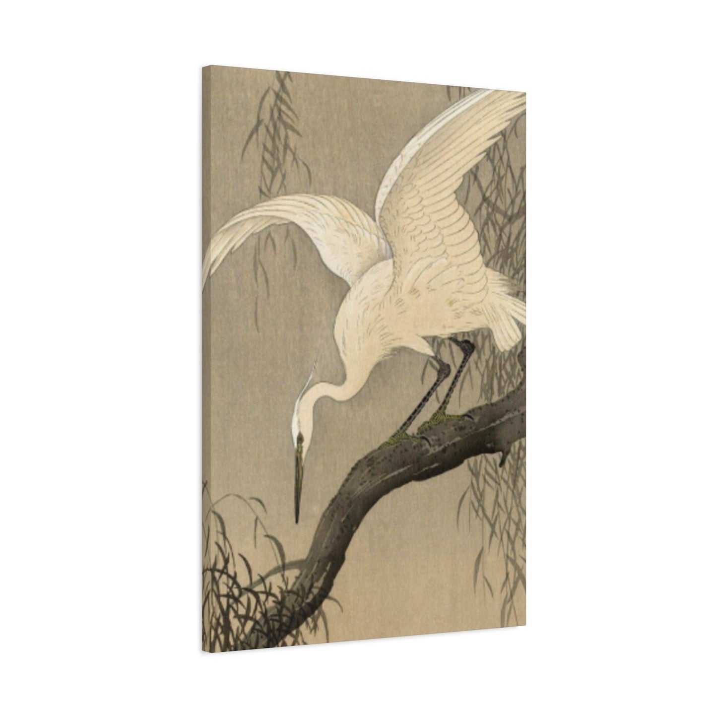 White Heron Painting Wall Art & Canvas Prints